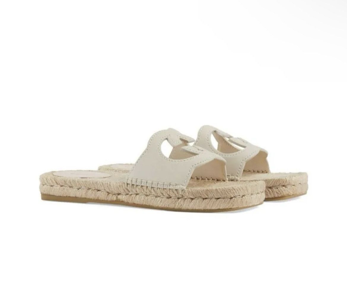 Gucci Gucci Interlocking G Cut-out Espadrille Slide Sandals Size US 10.5 / IT 40.5 - 1 Thumbnail