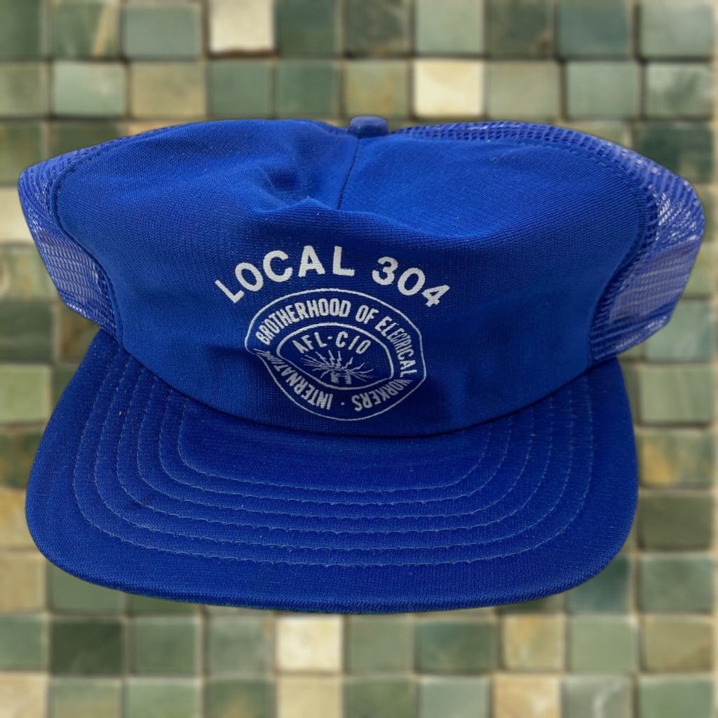 Vintage VINTAGE Local 304 Brotherhood of Electrical Blue Snapback Trucker Hat Cap Mens One Size Blue, Foam Shredded, Dusty, Casual, Cap, Snapback, Trucker Size ONE SIZE - 1 Thumbnail