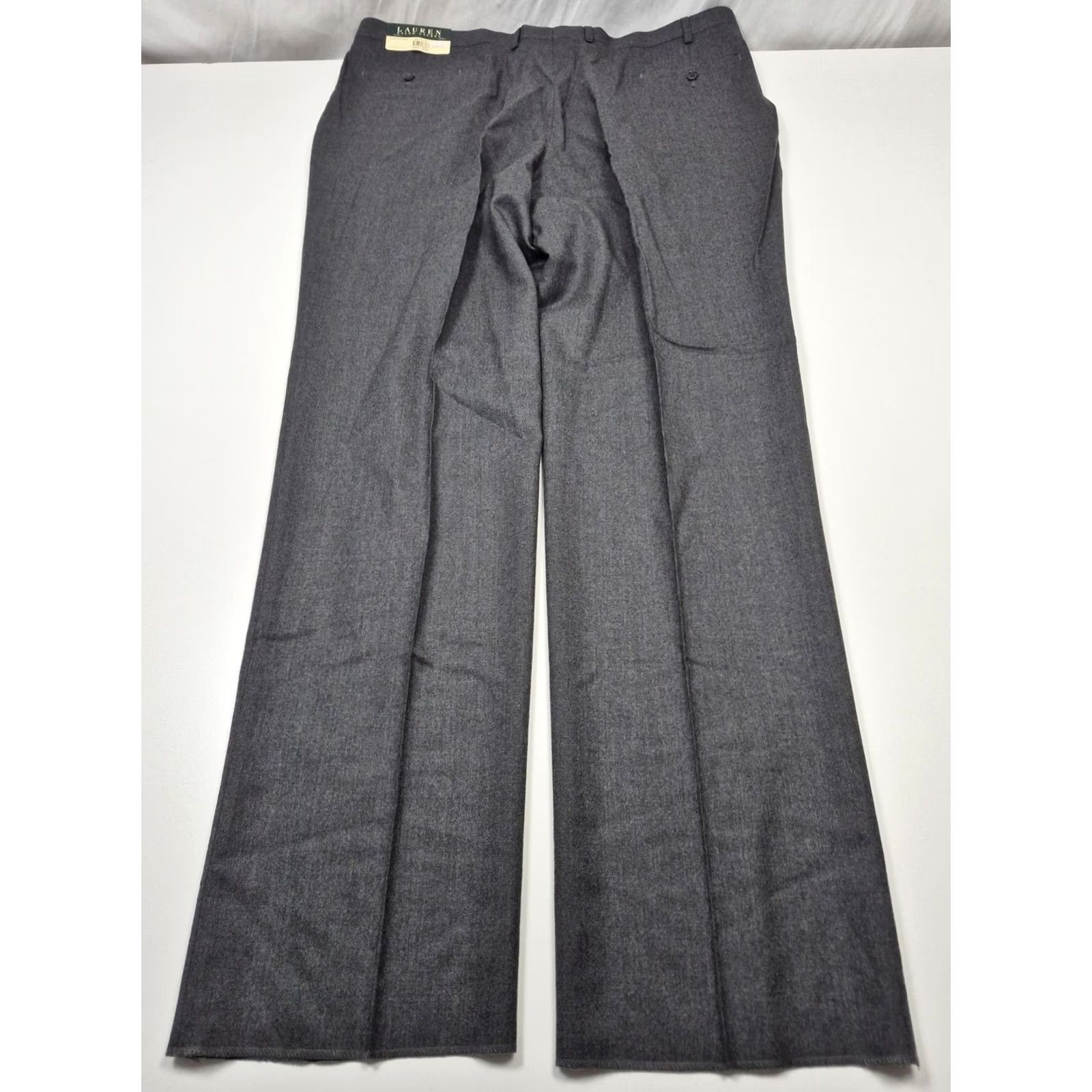 Ralph Lauren VTG Lauren Ralph Lauren Dress Pants Men 44x36 Gray Wool Flat Front Unhemmed Adjustable Hem Slant Pockets Dress Trousers Formal Office Winter Size US 44 / EU 60 - 5 Thumbnail