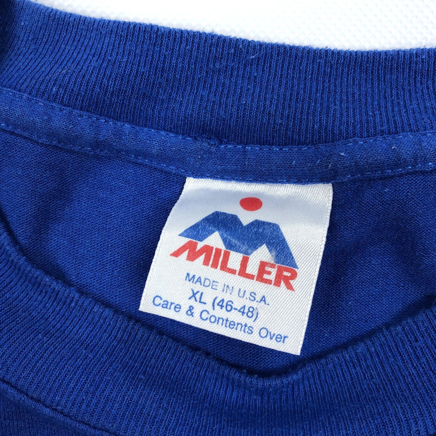 Vintage VINTAGE Miller Aged For Smoothness & Taste T-Shirt Men's XL Blue Graphic Tee 80s"} Size US XL / EU 56 / 4 - 5 Thumbnail