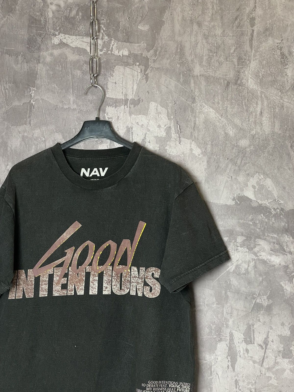 NAV × Rap Tees × Vlone Good Intentions Doves Hip Hop Rap Tour Merch Tee in Black M Size US M / EU 48-50 / 2 - 4 Thumbnail
