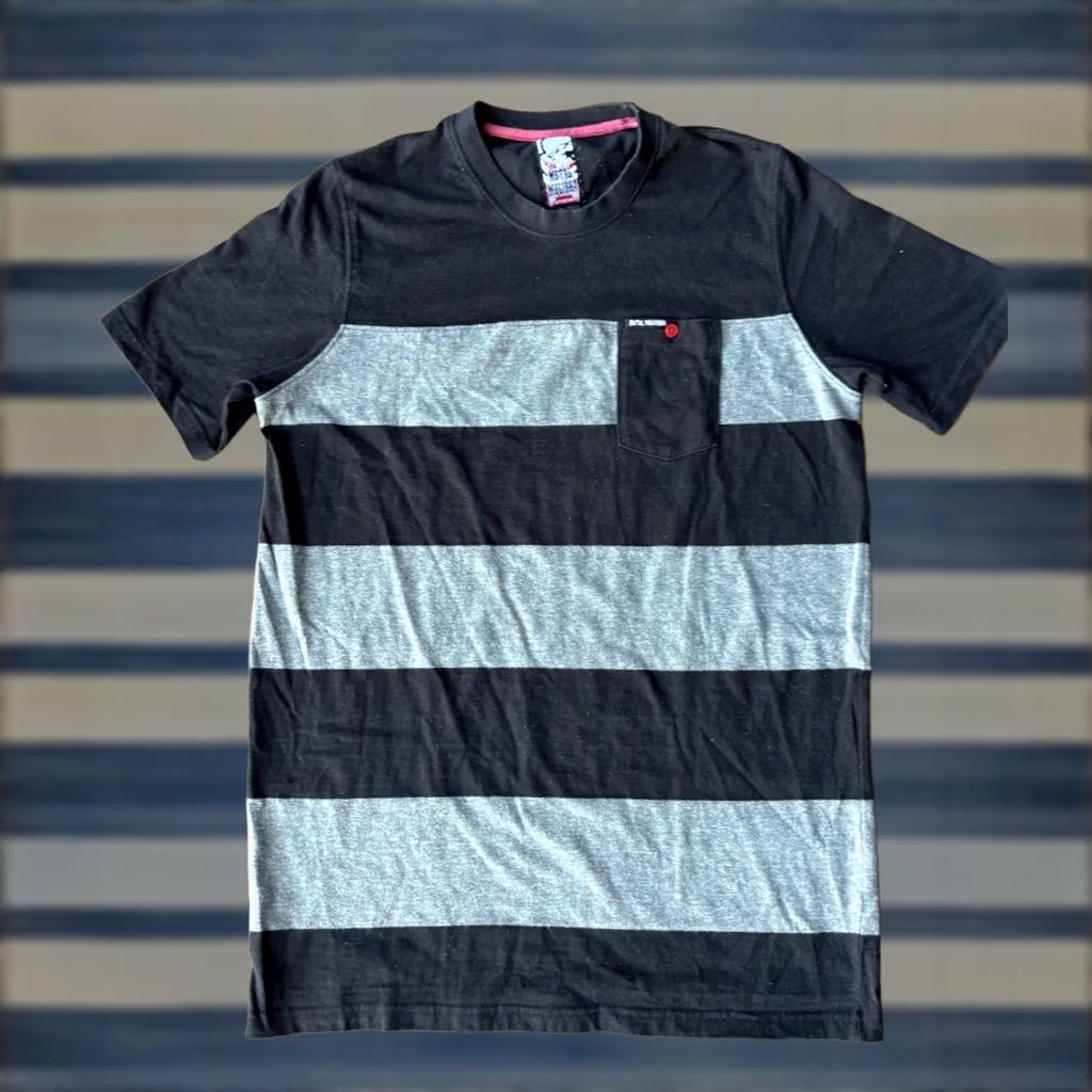 Metal Mulisha Metal Mulisha Pocket Striped T Shirt M Black Crew Short Sleeve Punk Rock 90s Mens Size US M / EU 48-50 / 2 - 1 Thumbnail