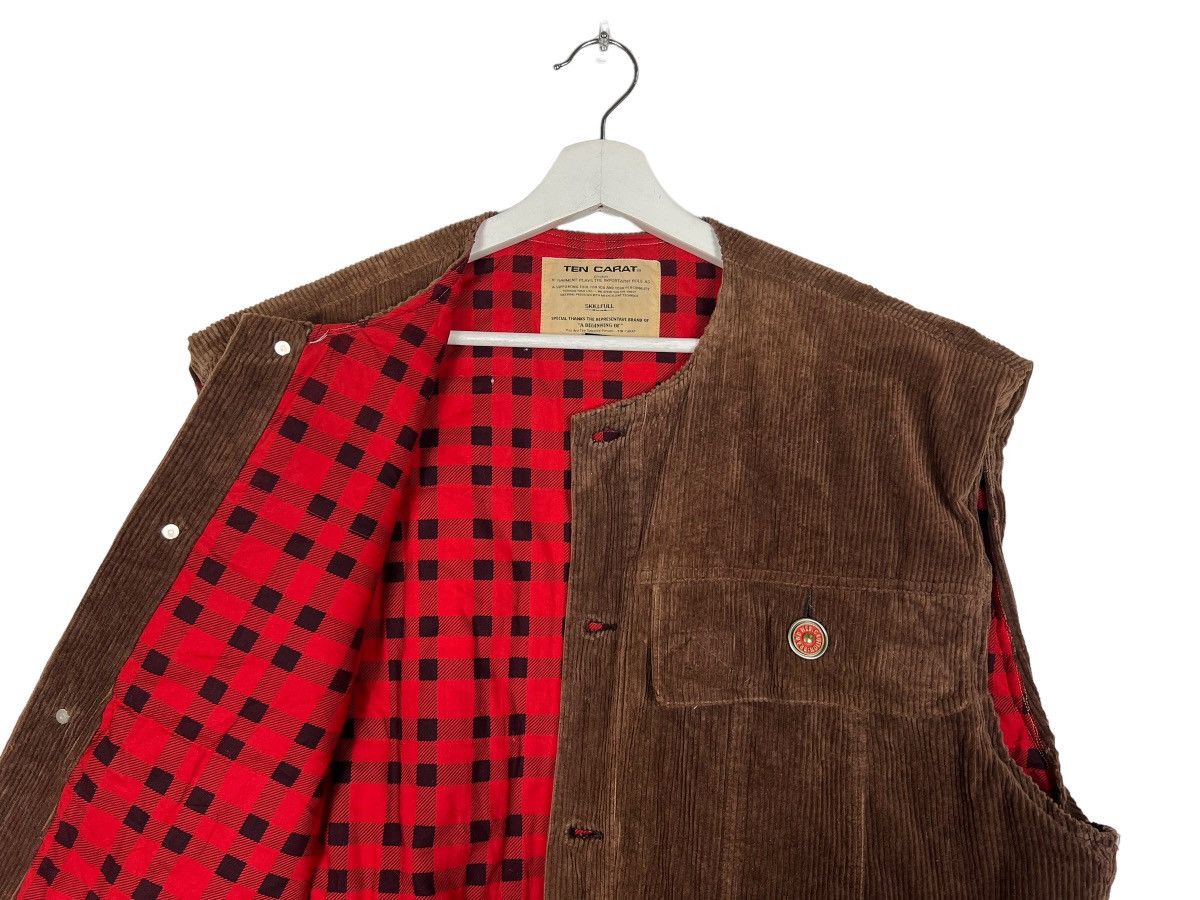 Japanese Brand 🔥 TEN CARAT CORDUROY SLEEVE LESS TANK TOP JACKET Size US L / EU 52-54 / 3 - 10 Thumbnail