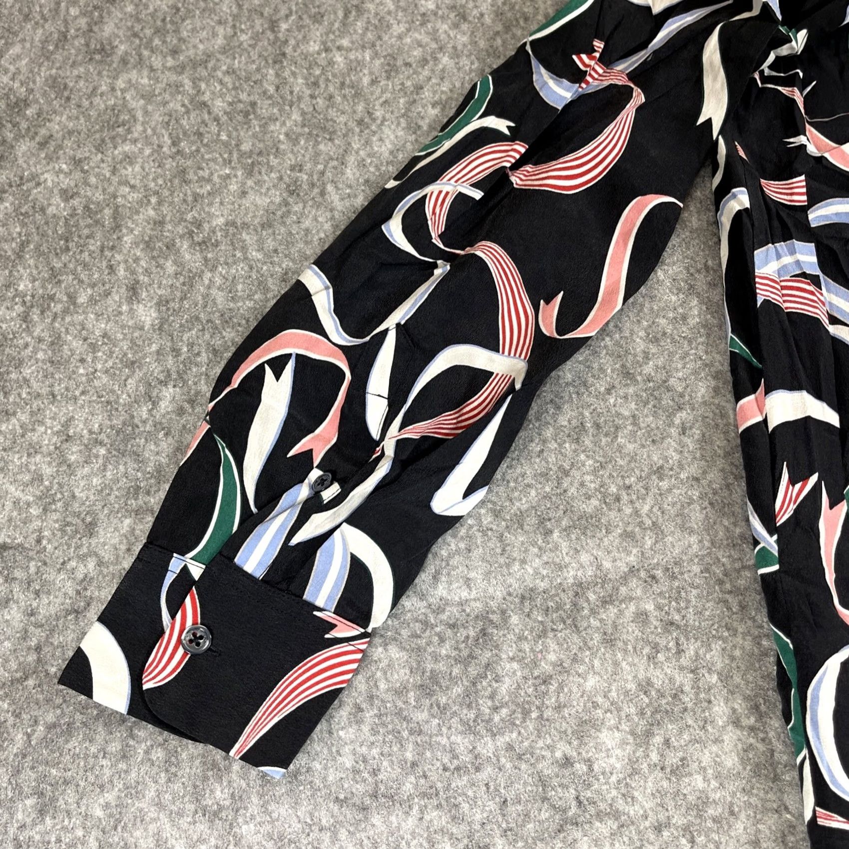 Equipment EQUIPMENT Silk Long Dress Women's L Black Multicolor Long Ribbon Banner Dress Shirt Navy Size L / US 10 / IT 46 - 3 Thumbnail