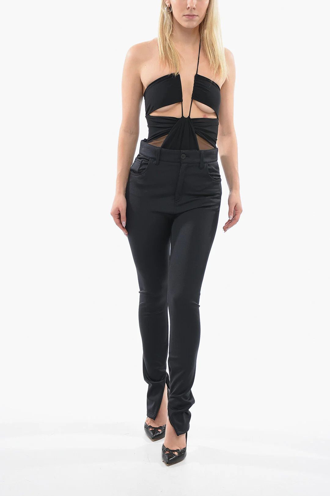 Balenciaga og1mm0326 Stretch Leggings in Black Size 27" / US 4 / IT 40 - 4 Thumbnail