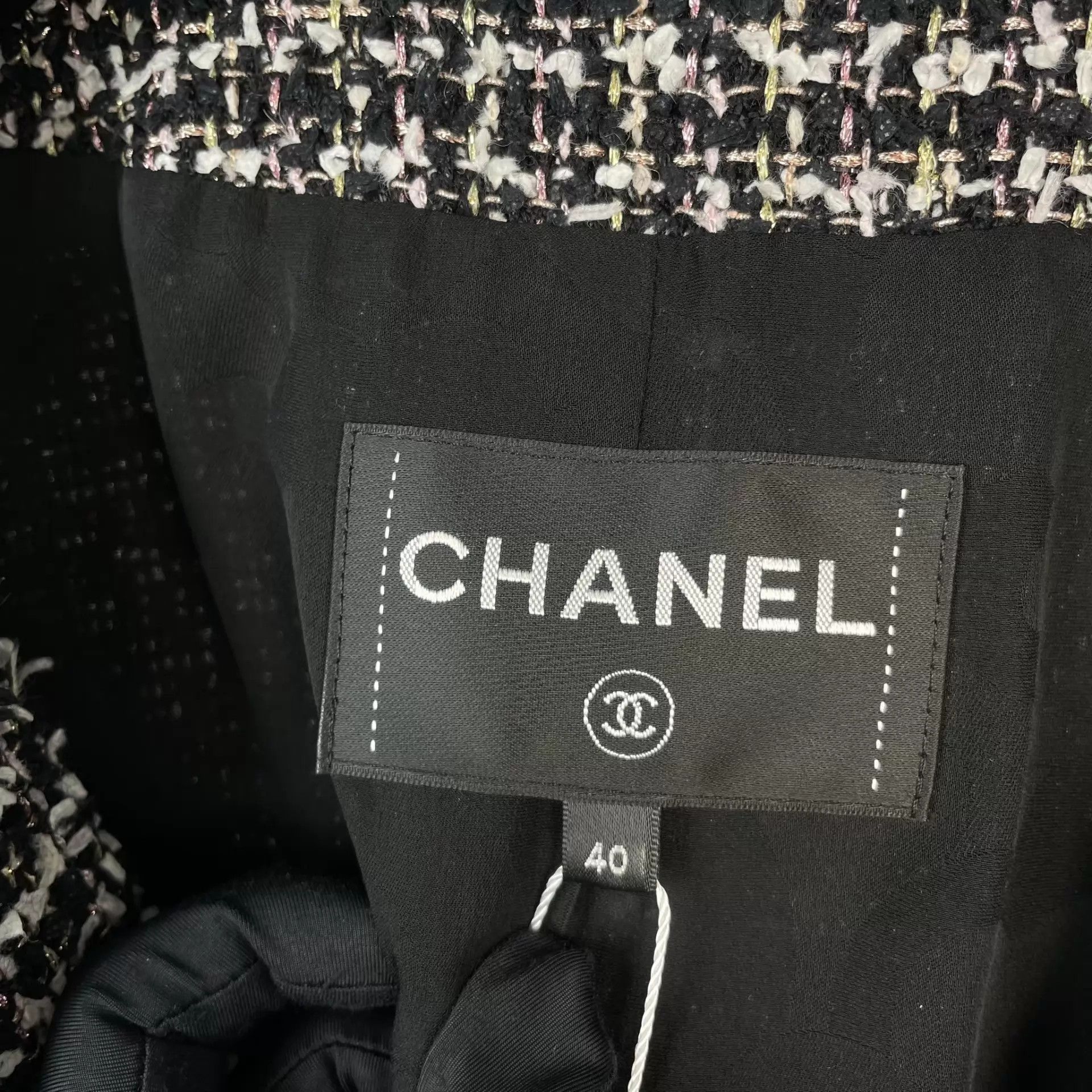 Chanel Chanel 40 EU wool coat black and white colorblocked Size M / US 6-8 / IT 42-44 - 7 Thumbnail
