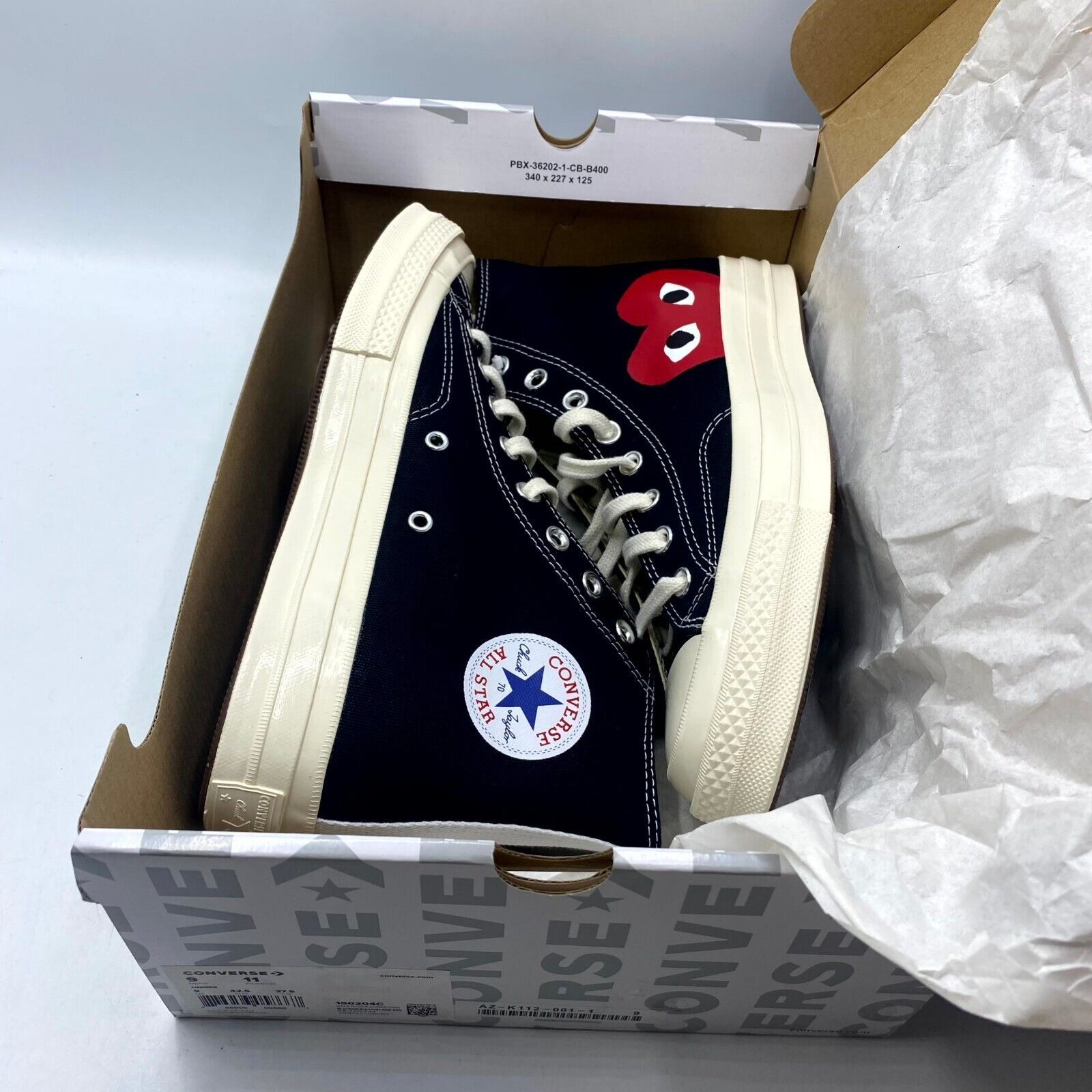 Converse NEW Converse Chuck 70 CDG Sneaker Black White 150204C Size US 9 / EU 42 - 10 Thumbnail