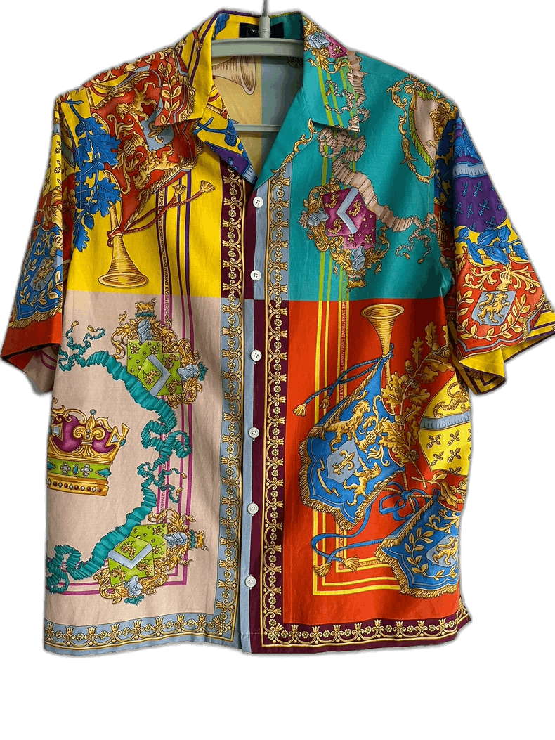 Versace Versace Multi-Pattern Short Sleeve Shirt - dmc Size M / US 6-8 / IT 42-44 - 1 Thumbnail