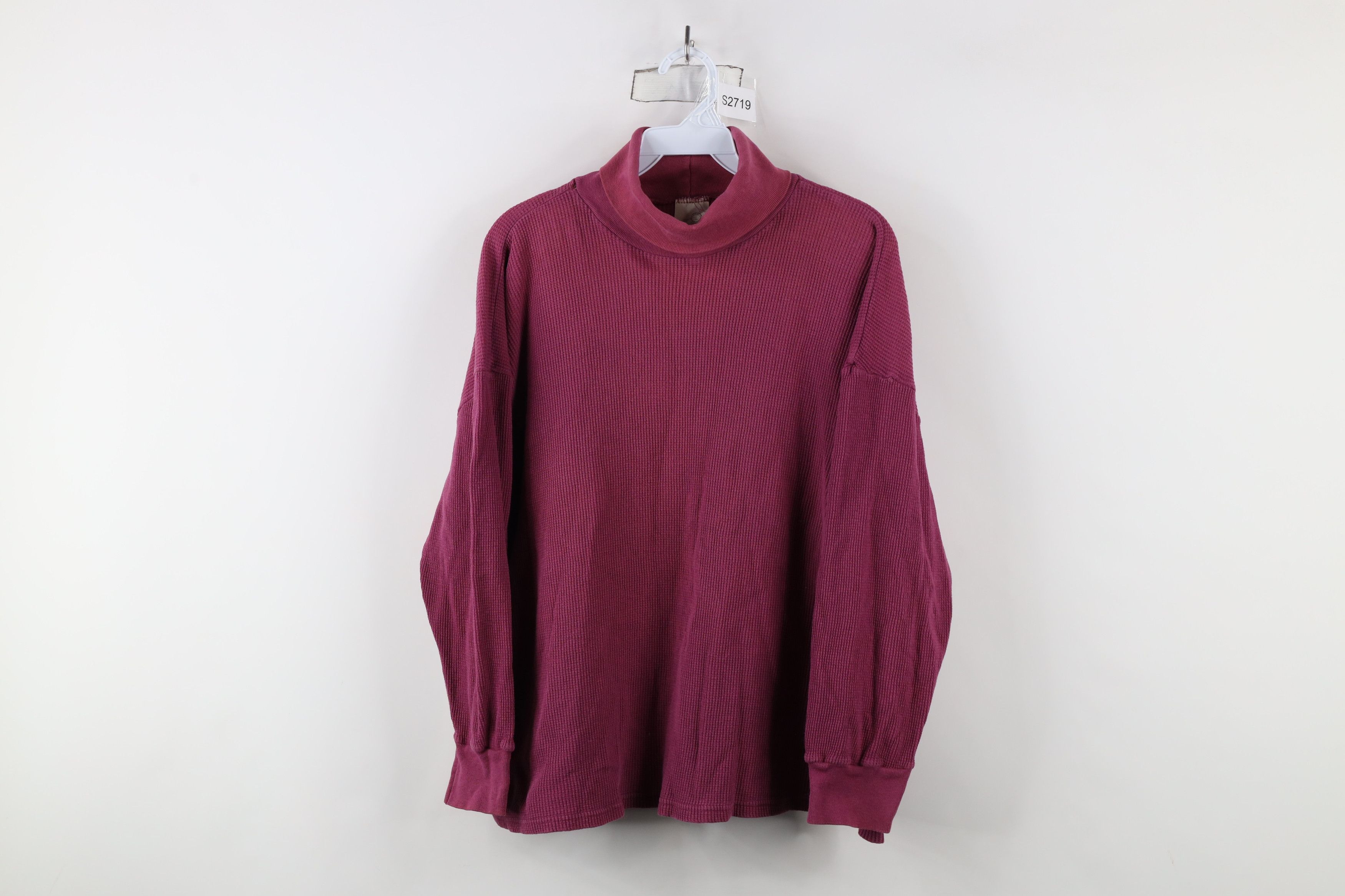 Vintage Vintage 90s Streetwear Waffle Knit Turtleneck T-Shirt USA Size ONE SIZE - 1 Thumbnail