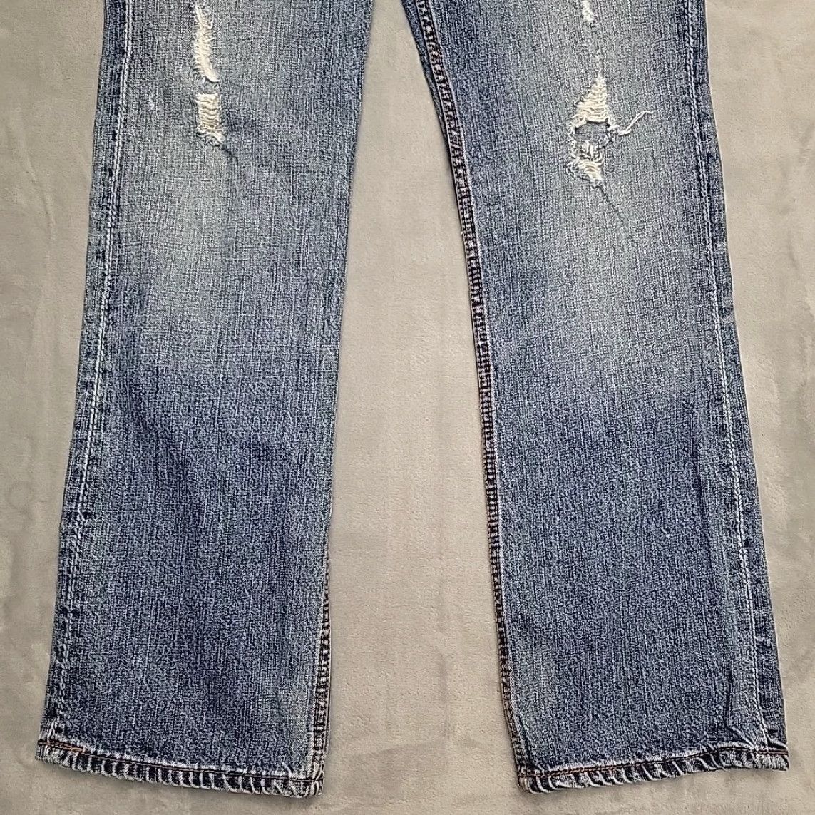Abercrombie & Fitch VINTAGE Aeropostale Jeans Mens 31x32 Distressed Blue Denim Slim Boot Cut 5-Pocket Design Womens? Mens? Size US 31 - 2 Thumbnail