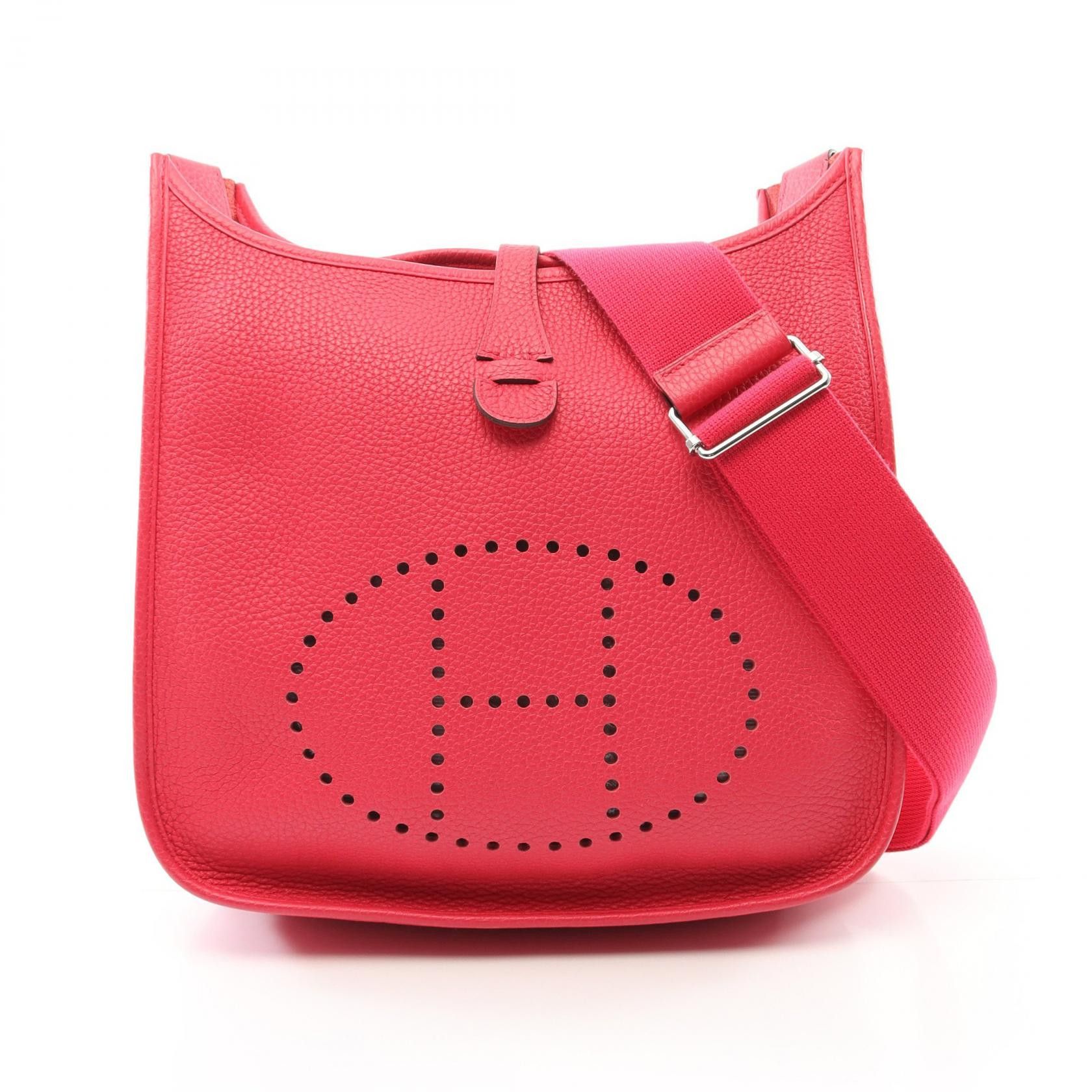 Hermes Hermes Evelyne 3 Taurillon Clemence Shoulder Bag Leather Shoulder Bag Stamp C (2018) in Pink, Women's