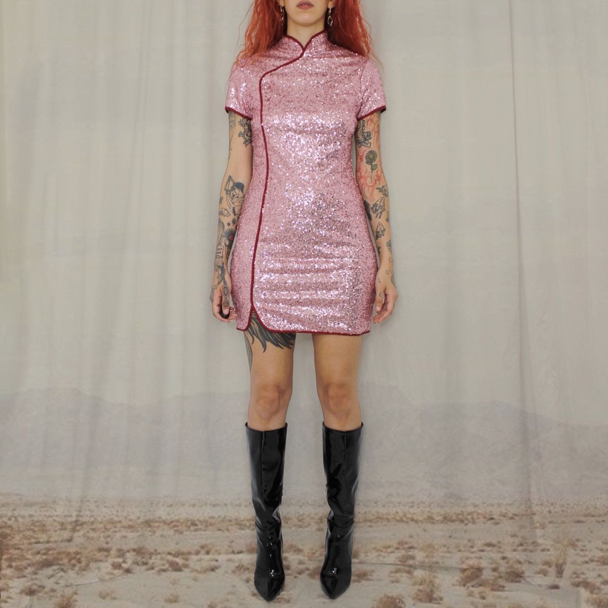 Vintage 🌸PINK SEQUIN DRESS🌸 Size S / US 4 / IT 40 - 2 Thumbnail