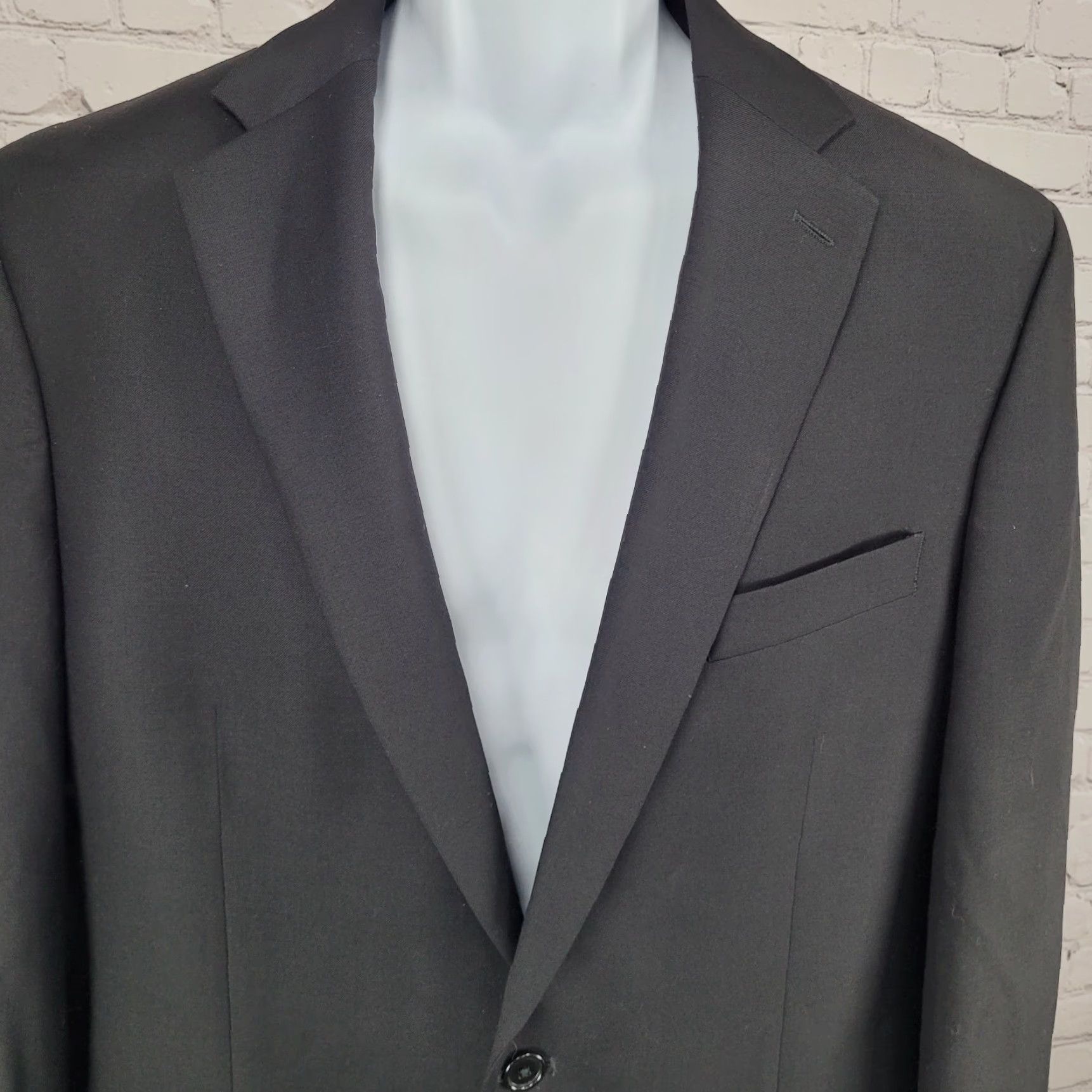 Ralph Lauren Lauren Ralph Lauren Black 100% Wool 2 Button Notch Vented Blazer 41L Men Size 42R - 6 Thumbnail