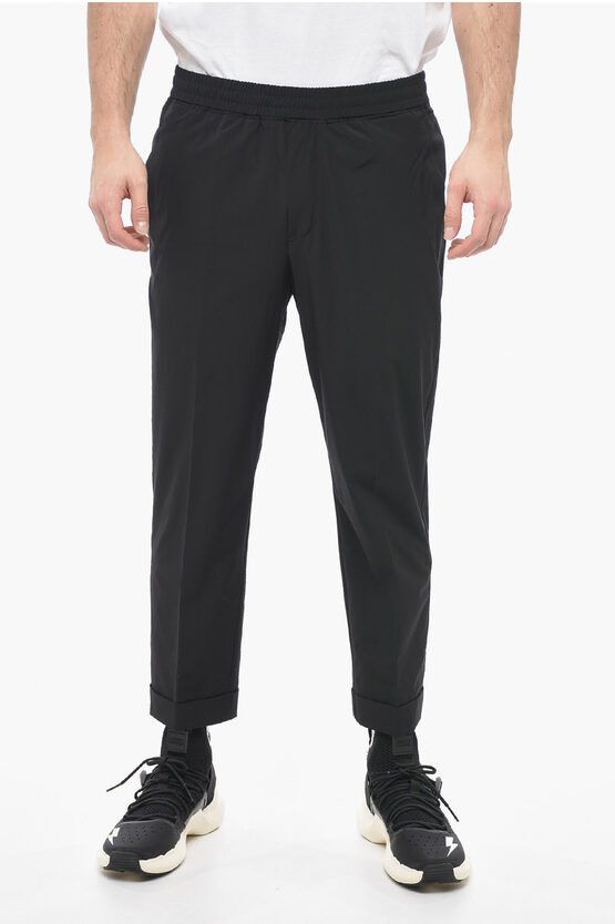 image of Neil Barrett Nylon Rem Pants With Elastic Waistband in Black, Men's (Size 33)