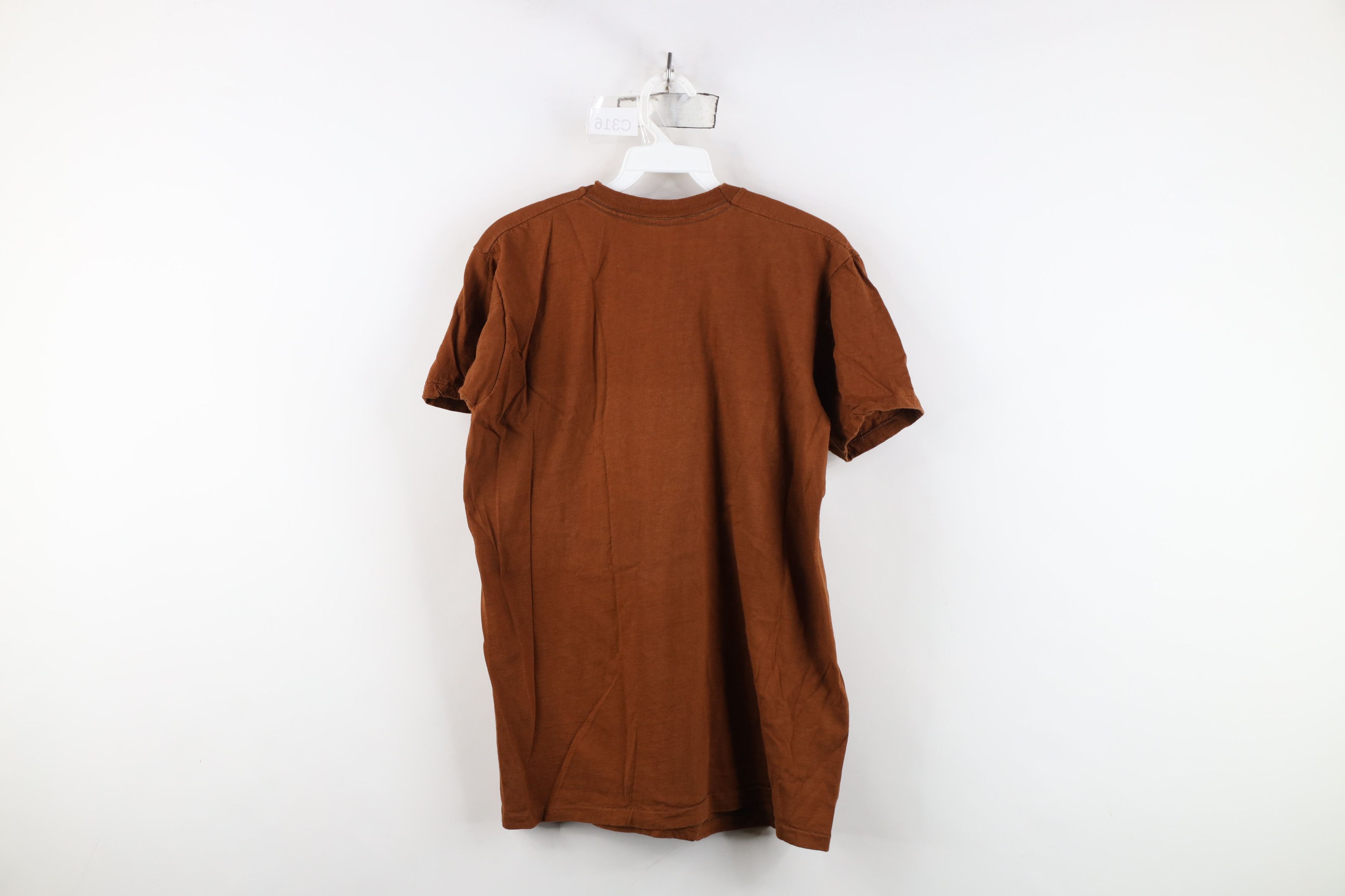Vintage Vintage 60s 70s Streetwear Blank Cotton T-Shirt Brown USA Size US M / EU 48-50 / 2 - 9 Thumbnail