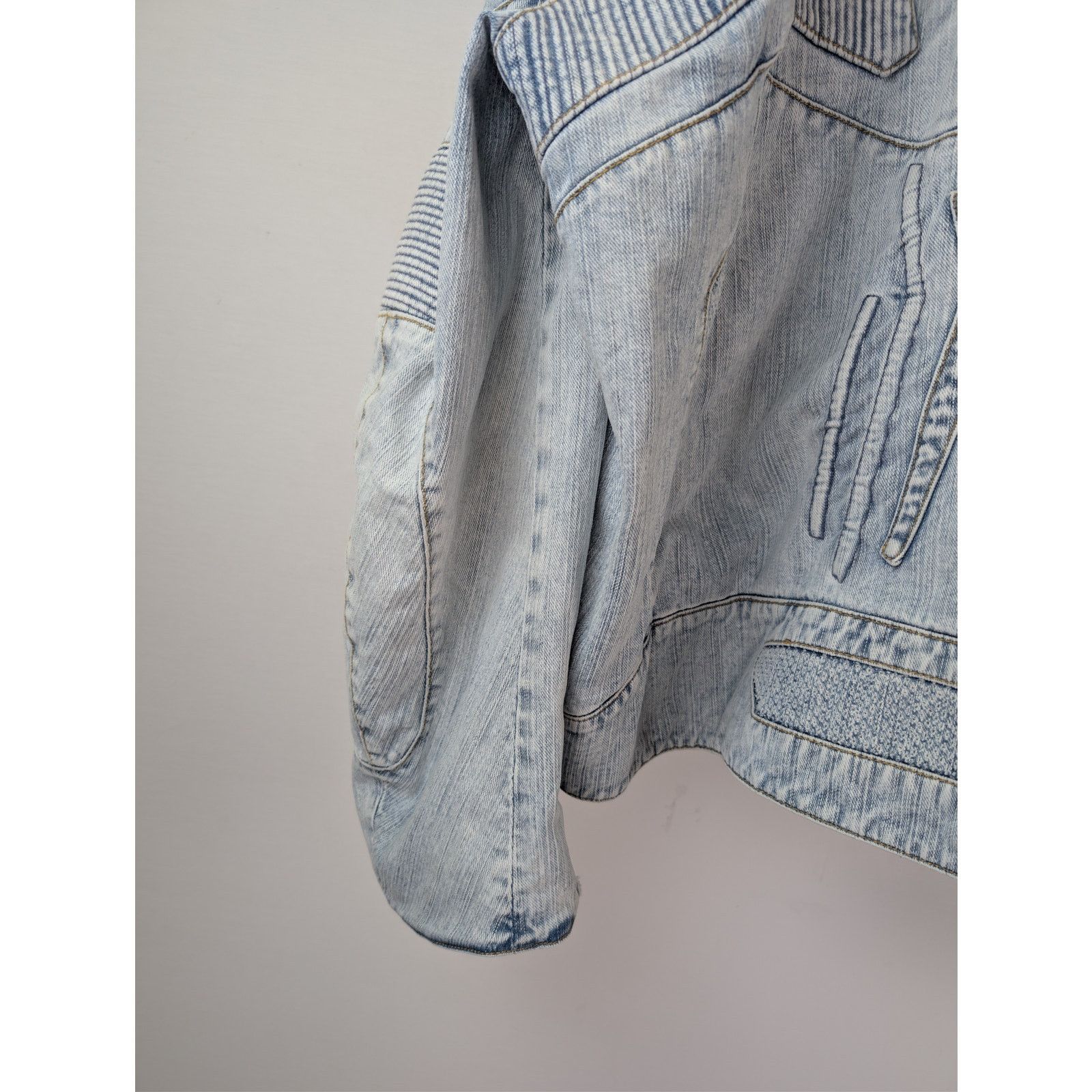 Balenciaga o1rshd1 Italian Indigo Ring Denim Racer Jacket Bleached Ring Size US XL / EU 56 / 4 - 16 Thumbnail