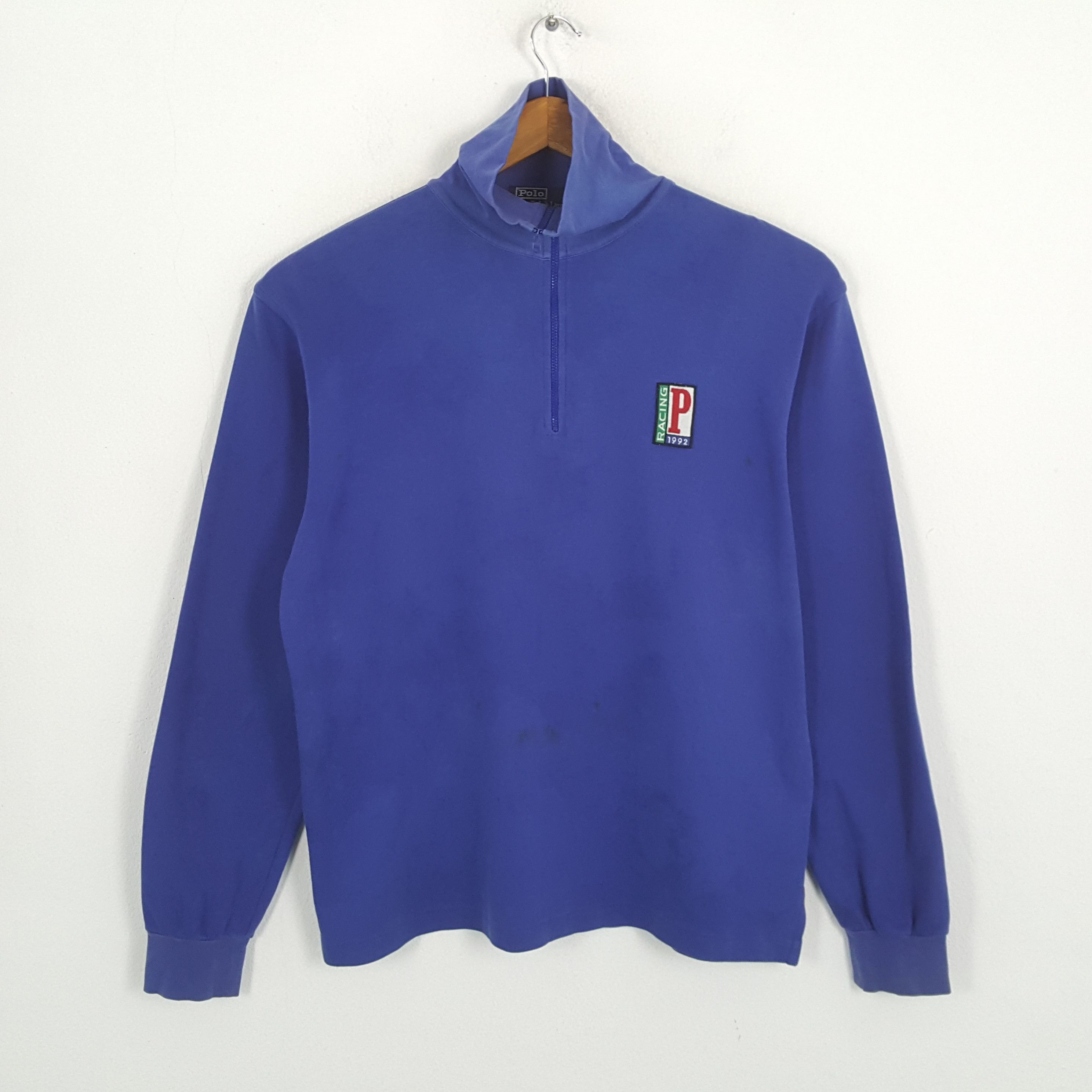 Polo Ralph Lauren × Vintage Vintage POLO RACING by RALPH LAUREN Distressed Sweatshirst Size US L / EU 52-54 / 3 - 1 Thumbnail