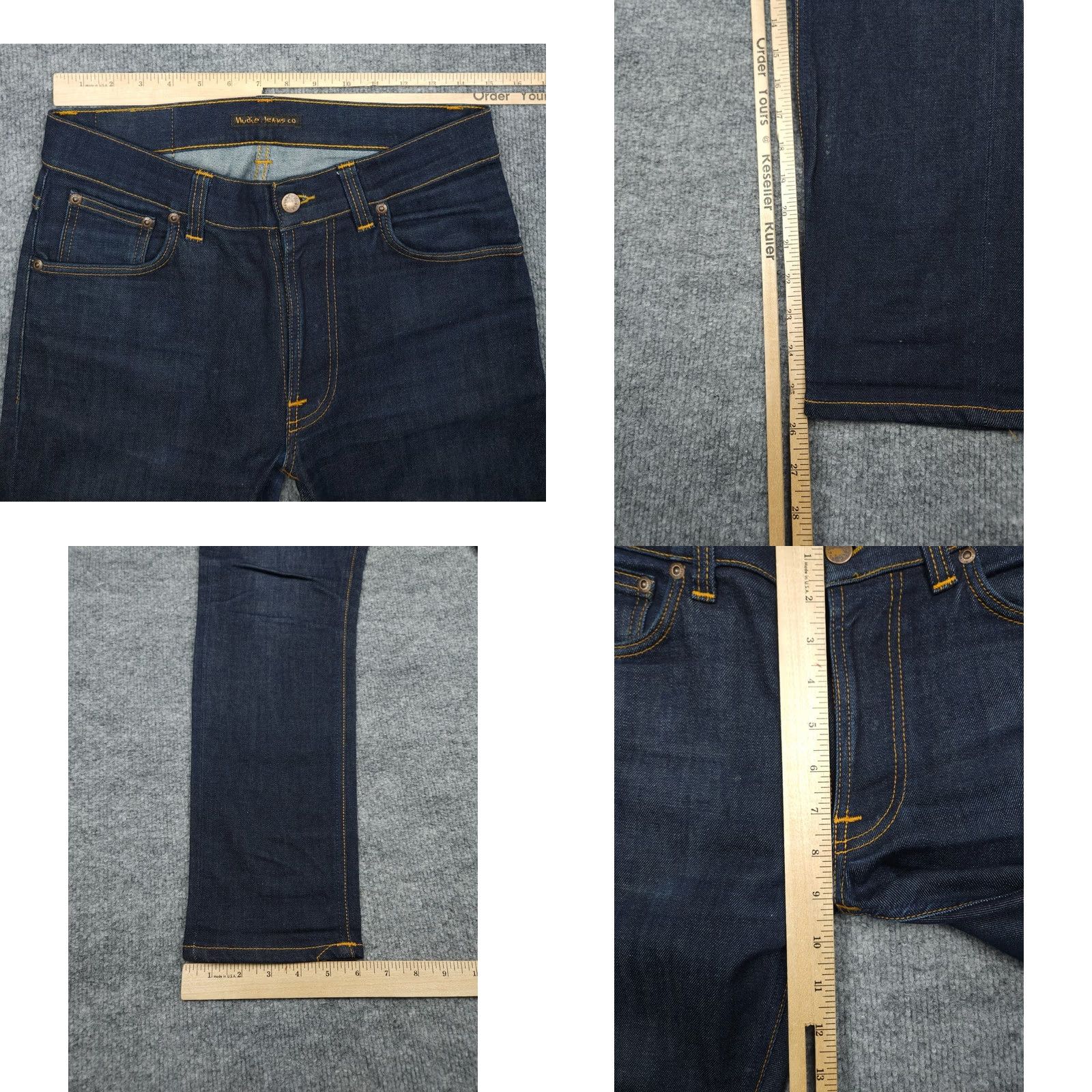 Nudie Jeans Nudie Jeans Lean Dean Slim Skinny Jeans 30 x 28 Dark Wash Stretch Regular Men Blue 29x26 EUC Size US 29 - 8 Thumbnail
