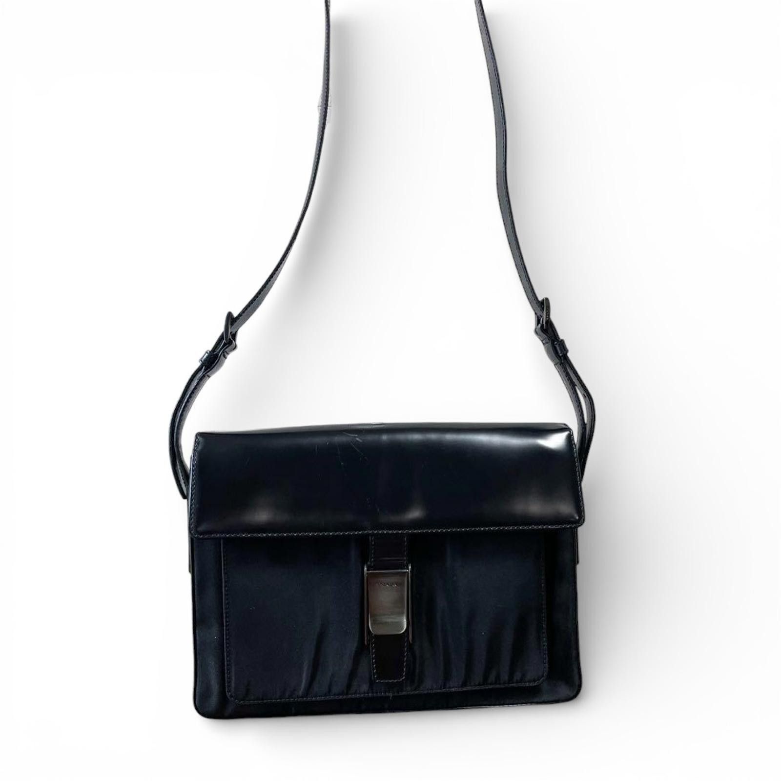 Prada Prada - Womens Black Leather Shoulder Bag Size ONE SIZE - 2 Thumbnail