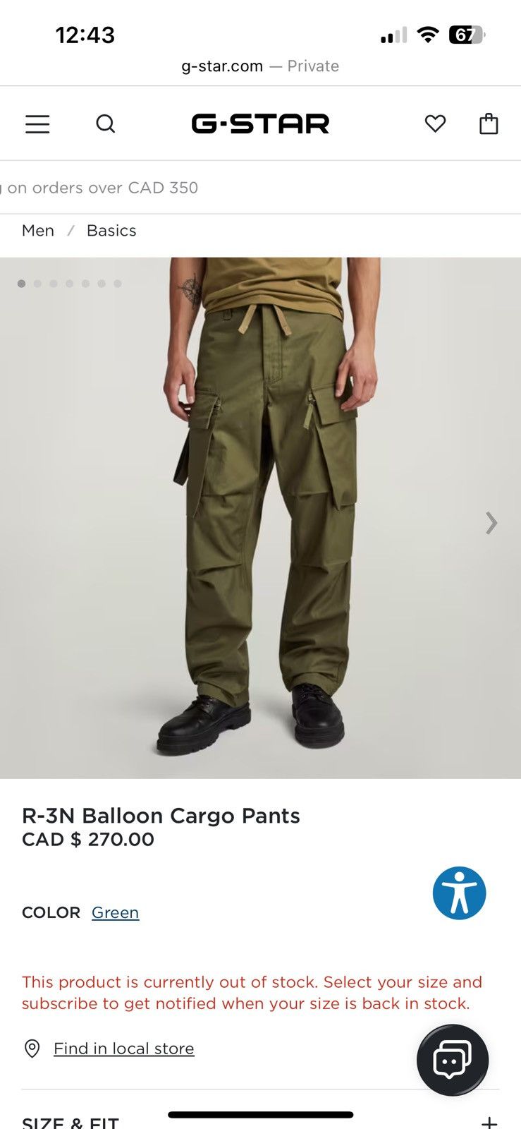 G-Star G Star R-3N Balloon Cargo Pants Size US 34 / EU 50 - 17 Thumbnail