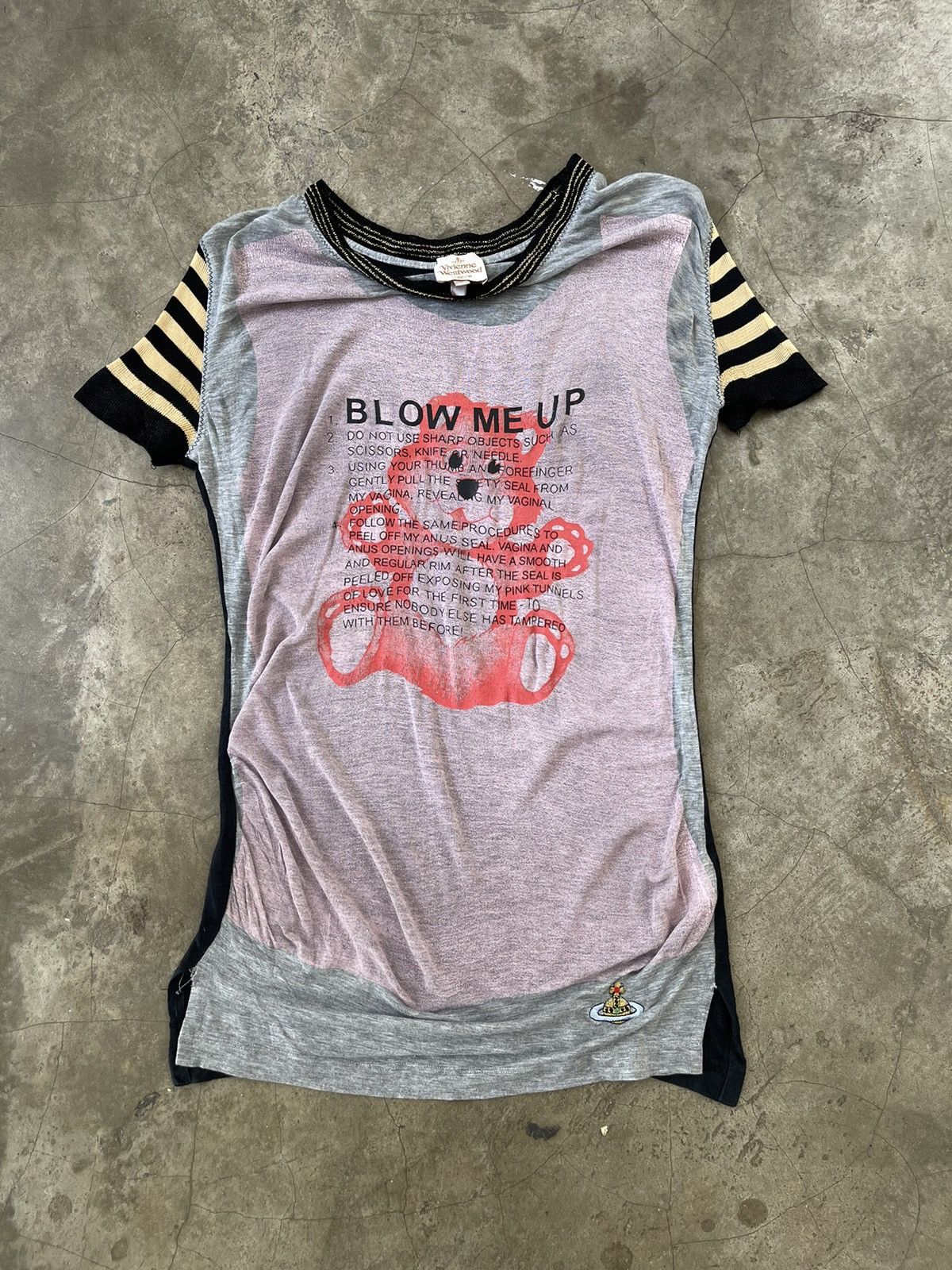 Vivienne Westwood 2005 Vivienne Westwood Blow Me Up Erotic Text Teddy Tee Size S / US 4 / IT 40 - 1 Thumbnail