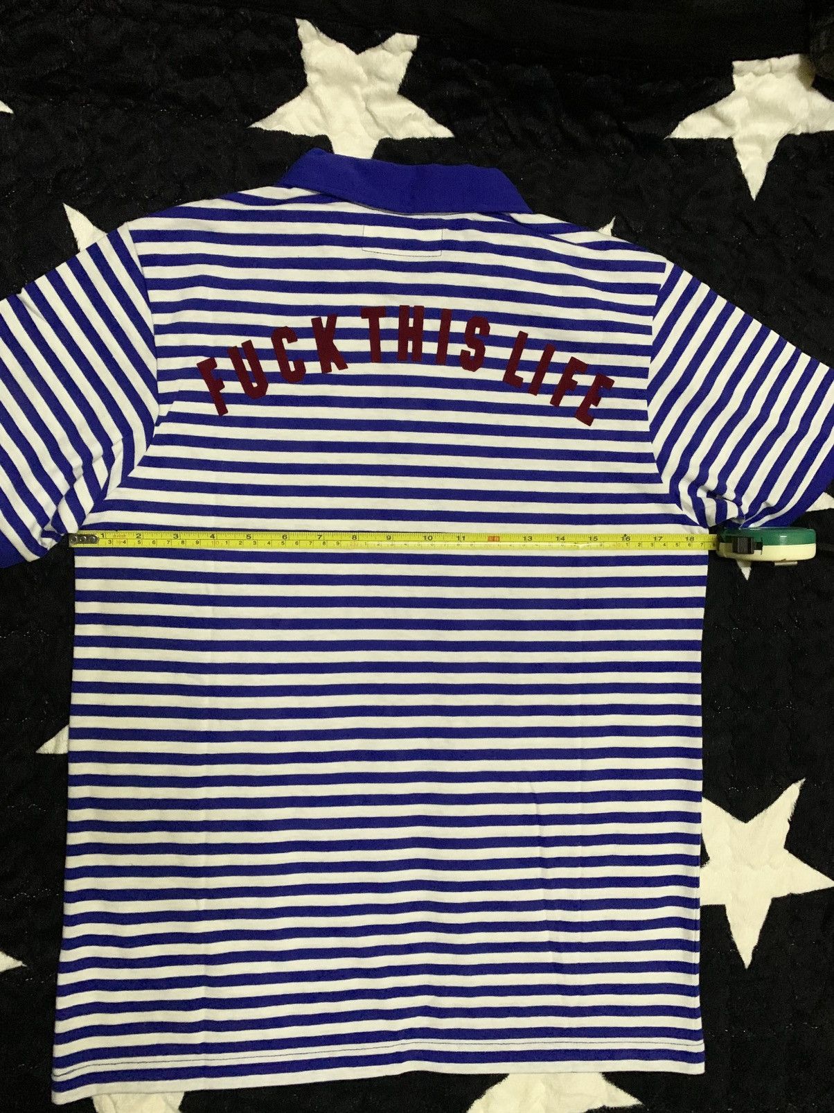 Wacko Maria Wacko Maria Striped Polo Flocking Back Hit “FUCK THIS LIFE” Size US M / EU 48-50 / 2 - 11 Thumbnail