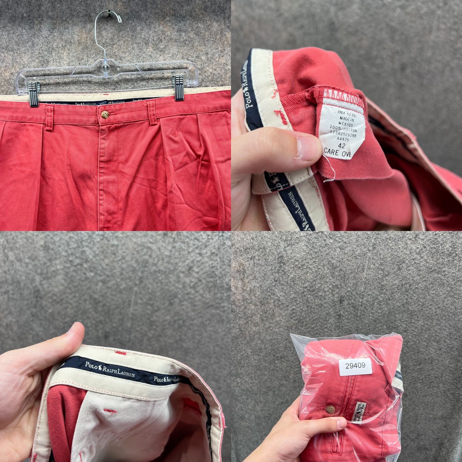 Polo Ralph Lauren VINTAGE Ralph Lauren Shorts Mens 42 Pink Chino Pleated Cotton Pony Classic Golf Size US 42 / EU 58 - 8 Thumbnail