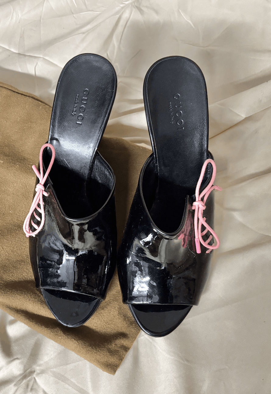 Gucci Gucci by Tom Ford - 90's Patent Leather Mules Size US 8 / IT 38 - 2 Thumbnail