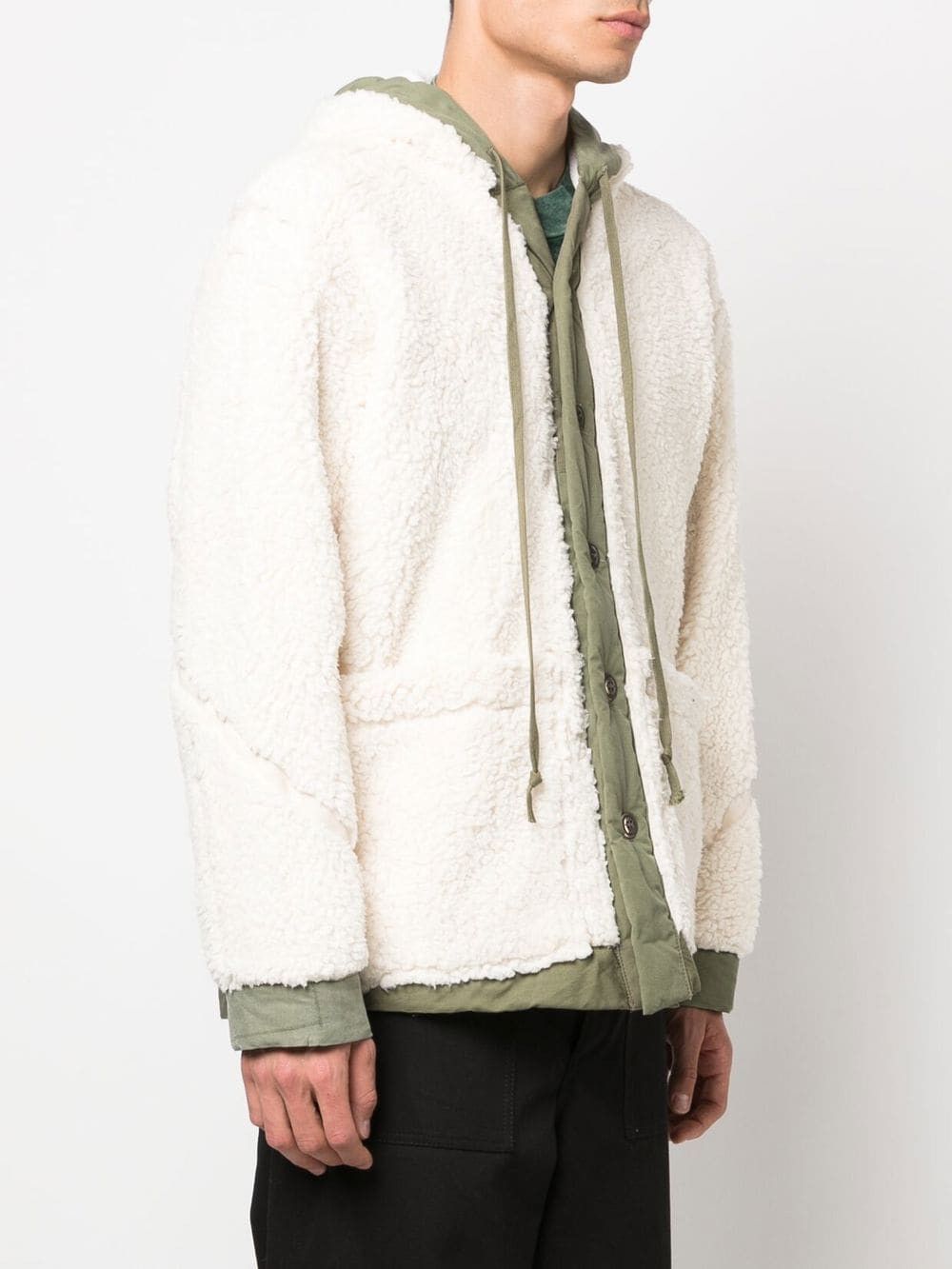 Greg Lauren $2950 NWT Greg Lauren Ivory Sherpa Hooded Boxy XXL (Size 5 Size US XXL / EU 58 / 5 - 3 Thumbnail