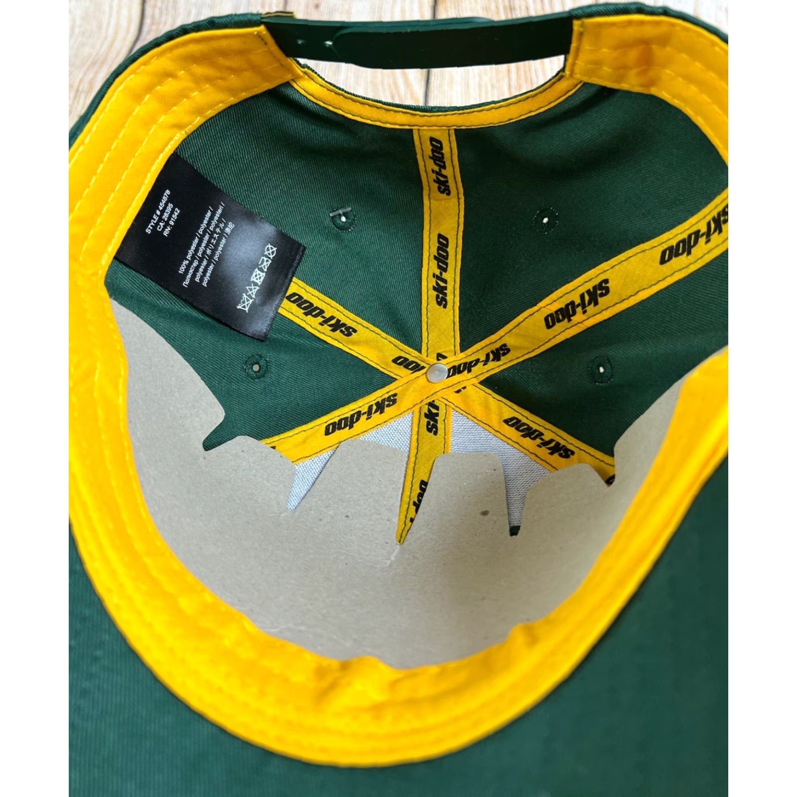 Vintage Ski-doo Hat Green Yellow Pine Grove Adjustable Snapback Cap Unisex Adults One Size Green Ski Snapback Cap Size ONE SIZE - 4 Thumbnail