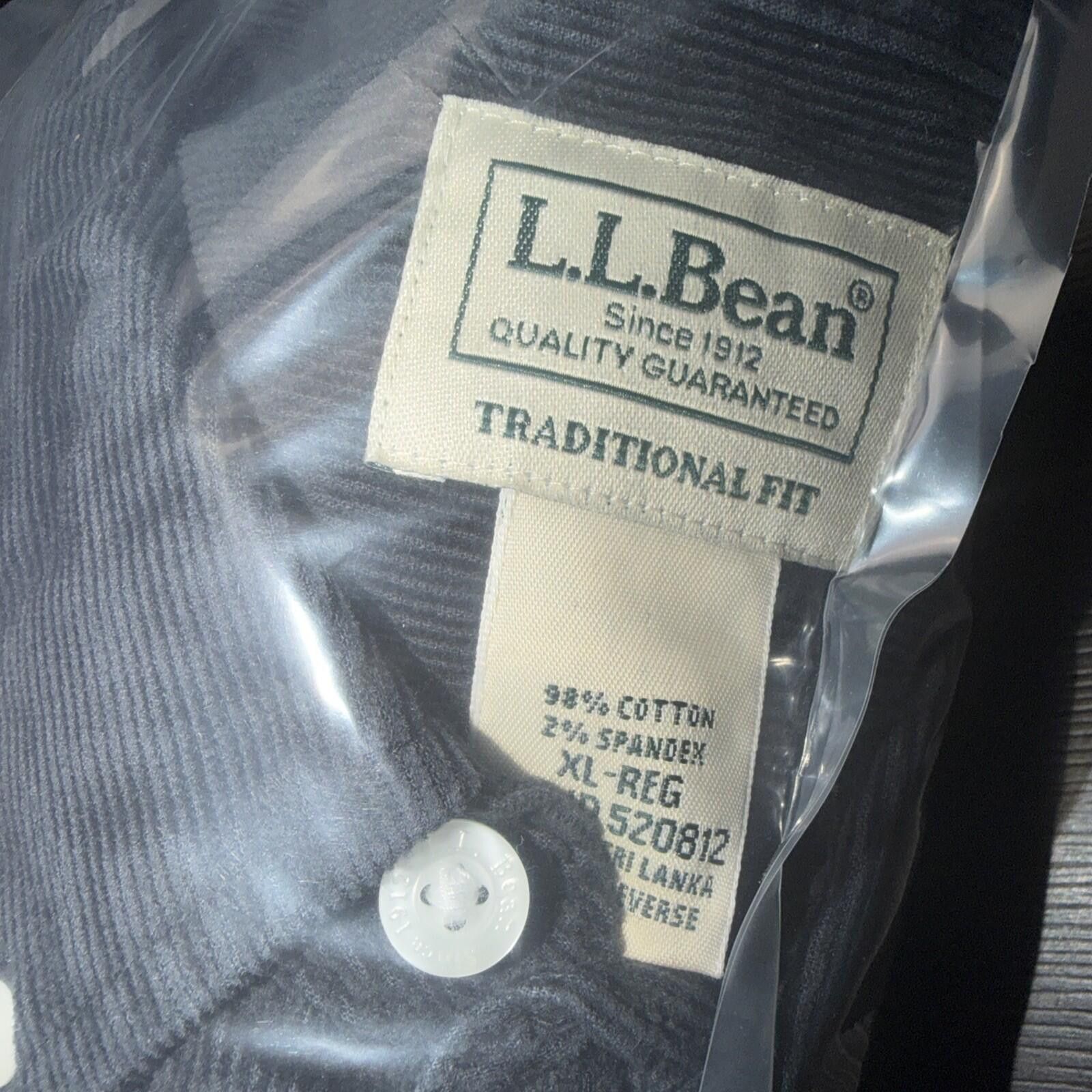 L.L. Bean L.L.Bean Men’s XL Black Corduroy Button Down Shirt Size US XL / EU 56 / 4 - 5 Thumbnail