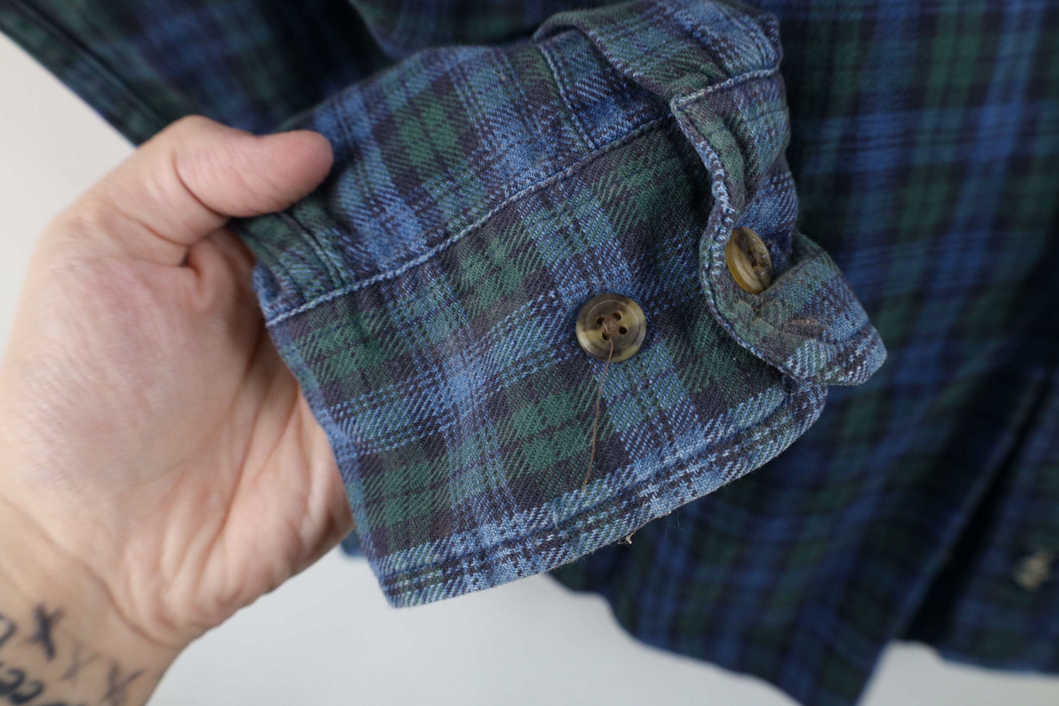 Vintage Vintage 90s Streetwear Denim Band Collar Button Shirt Size US M / EU 48-50 / 2 - 9 Thumbnail