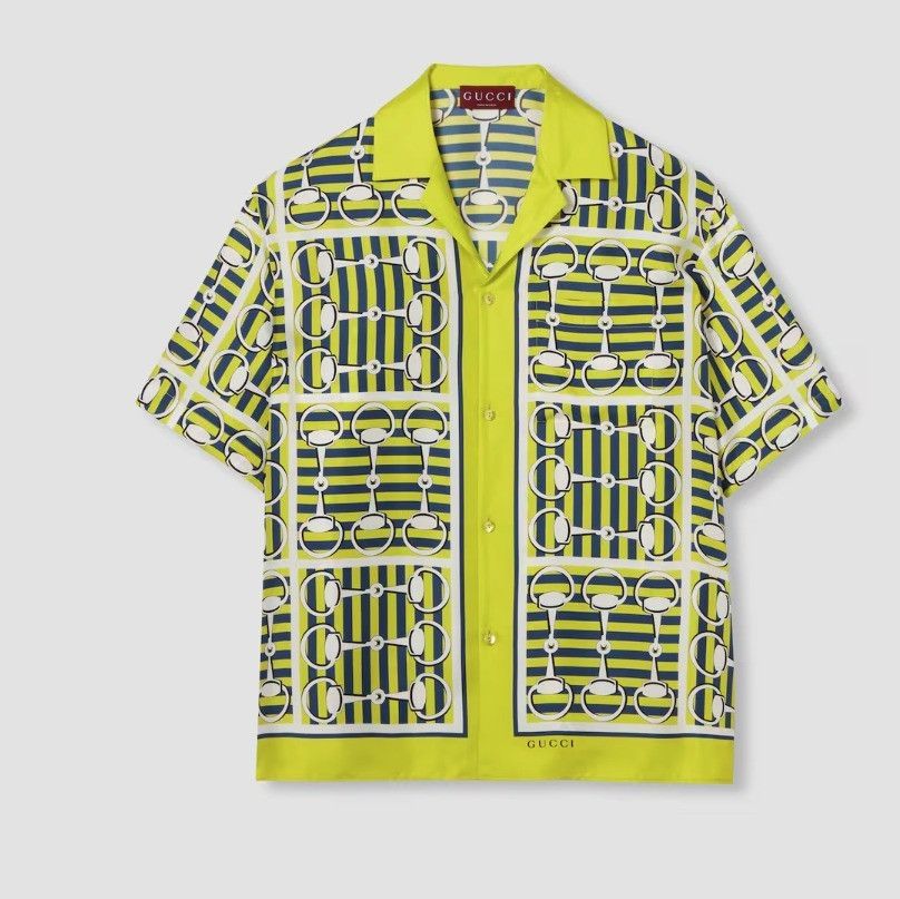 Gucci o1la5ras0426 Printed Silk Twill Bowling Shirt in Multicolor Size US XL / EU 56 / 4 - 1 Preview