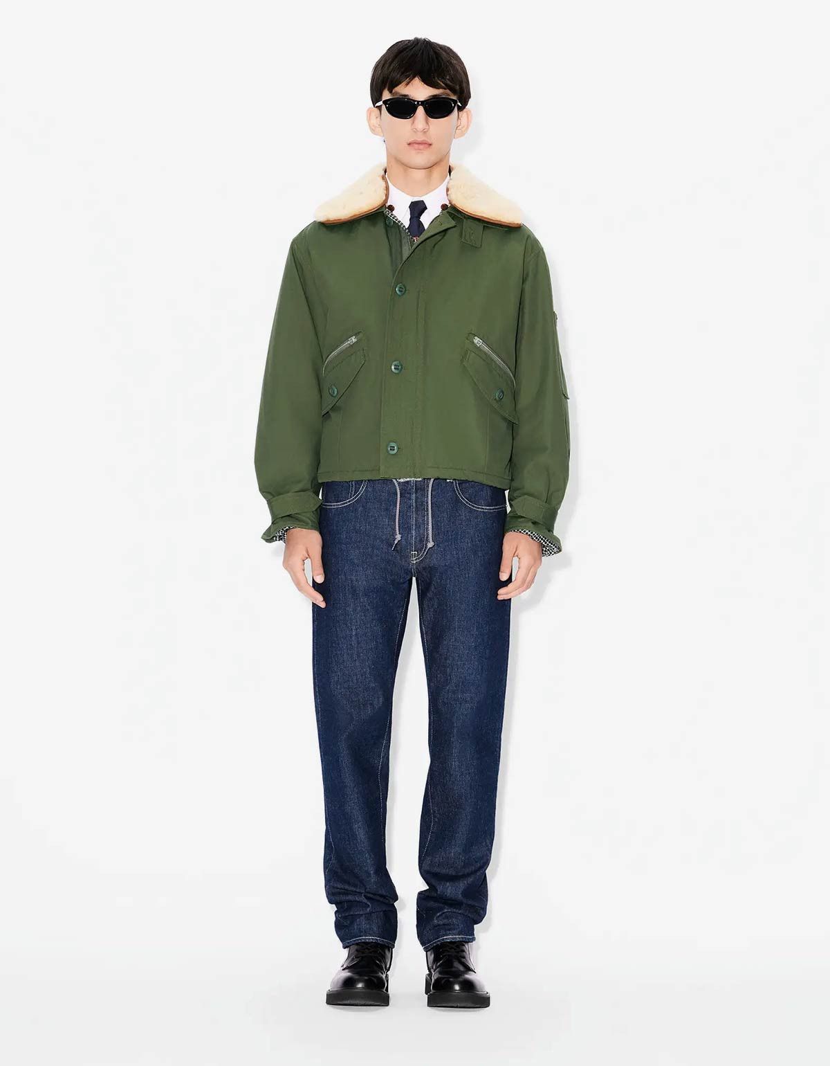 Kenzo Kenzo Green Army Flight Jacket Size US L / EU 52-54 / 3 - 9 Thumbnail