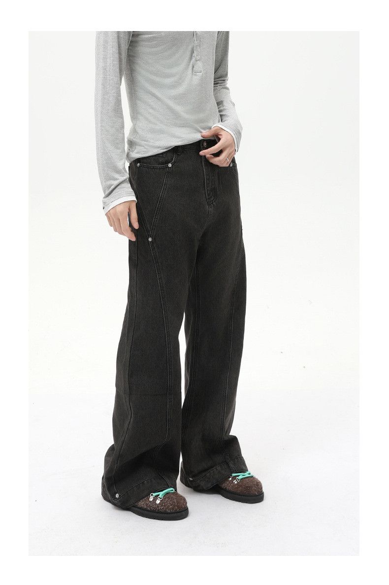 Japanese Brand × Jean High street American beaded stitching gray flared jeans y2k Size US 32 / EU 48 - 2 Thumbnail