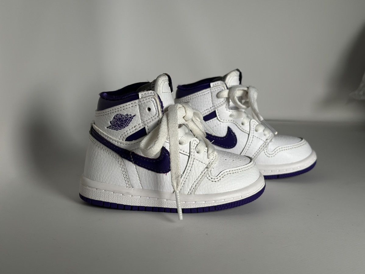 Nike Nike Air Jordan 1 Retro High OG TD 'Court Purple kids 5 size Size US 5 / EU 37 - 1 Thumbnail