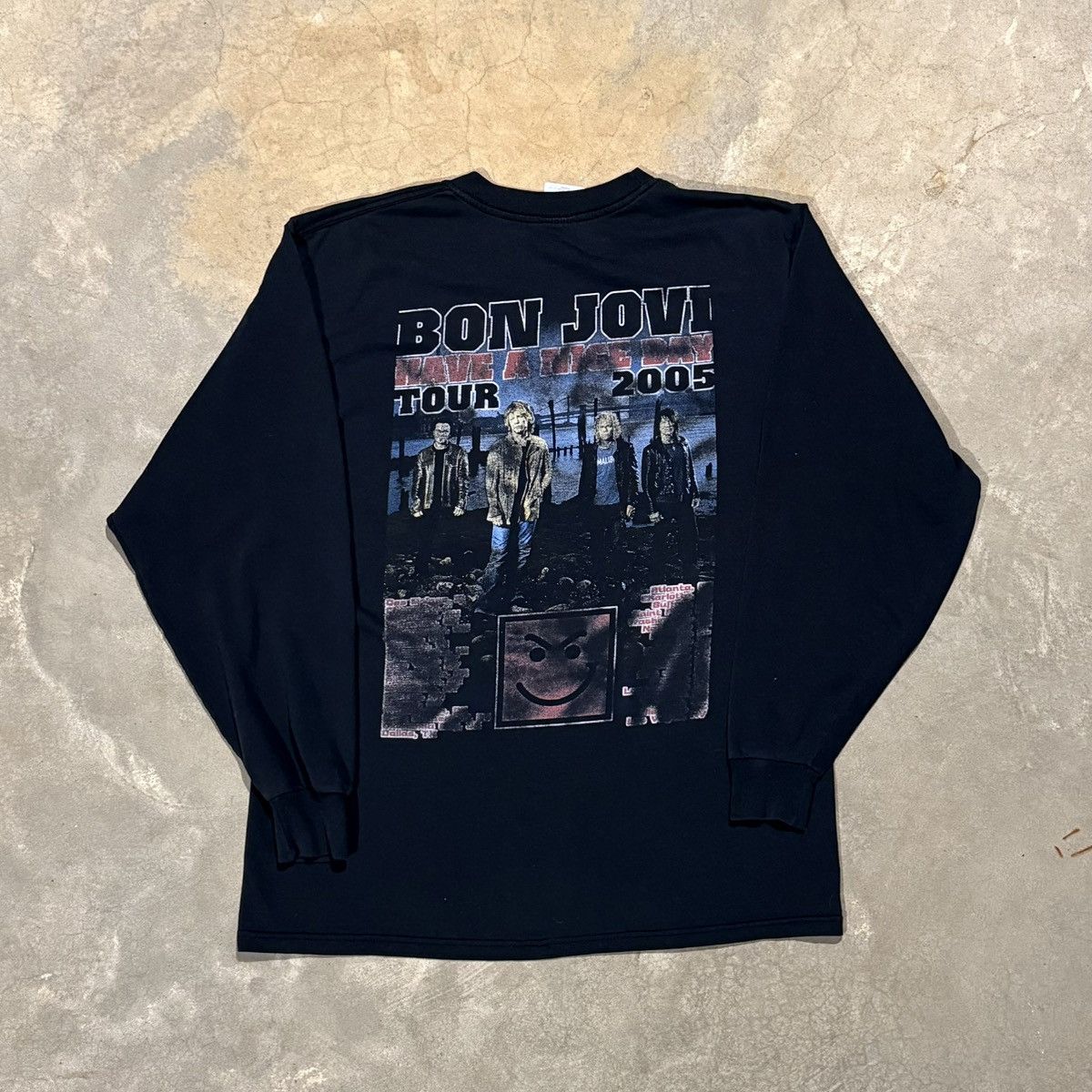 Vintage 2005 Bon Jovi Faded Have A Nice Day Tour Rap Style Tee ERD Size US L / EU 52-54 / 3 - 5 Thumbnail