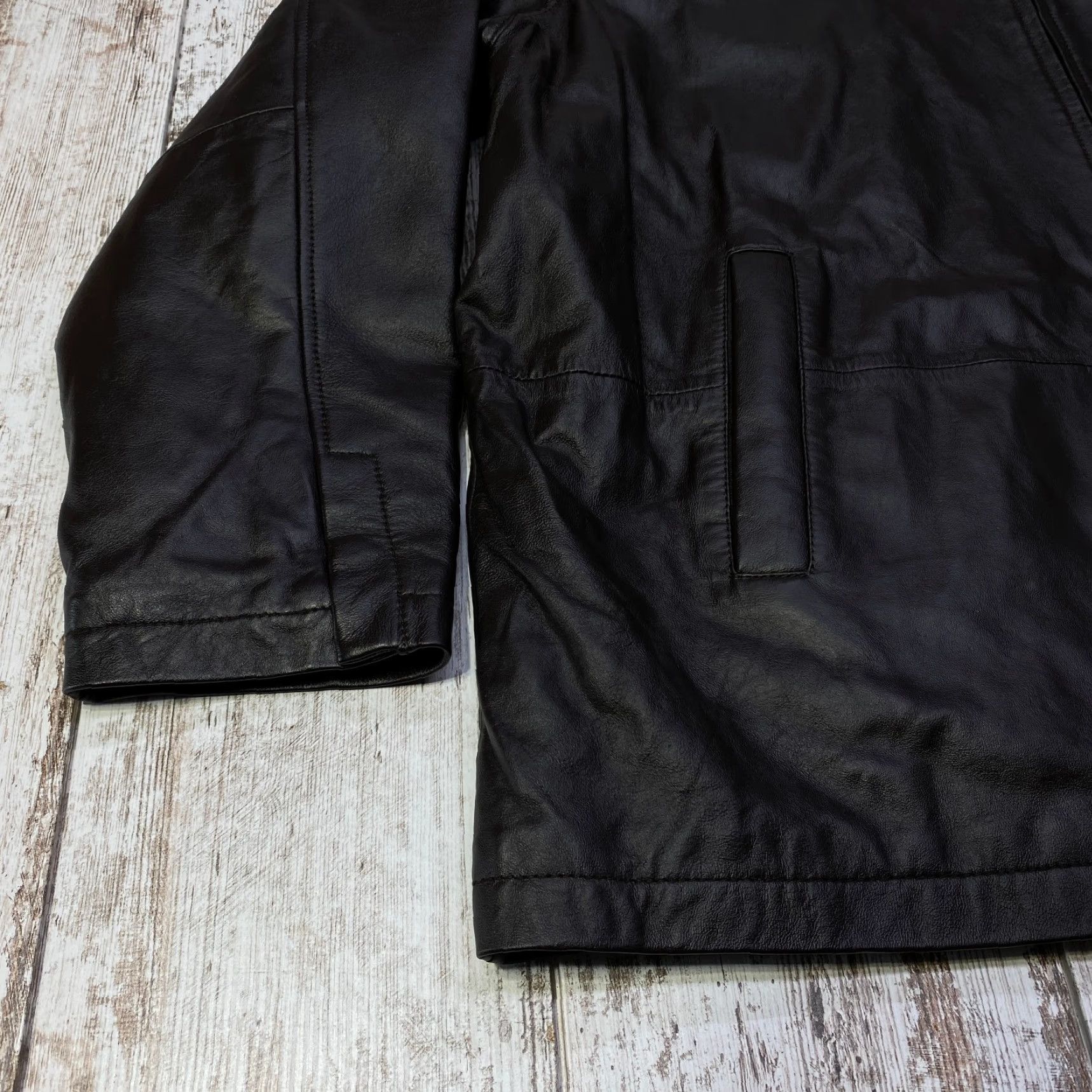 Vintage VINTAGE Knightsbridge Leather Jacket Black XL Insulated Quilted Mid-Length Bomber Jacket Men Size US XL / EU 56 / 4 - 3 Thumbnail