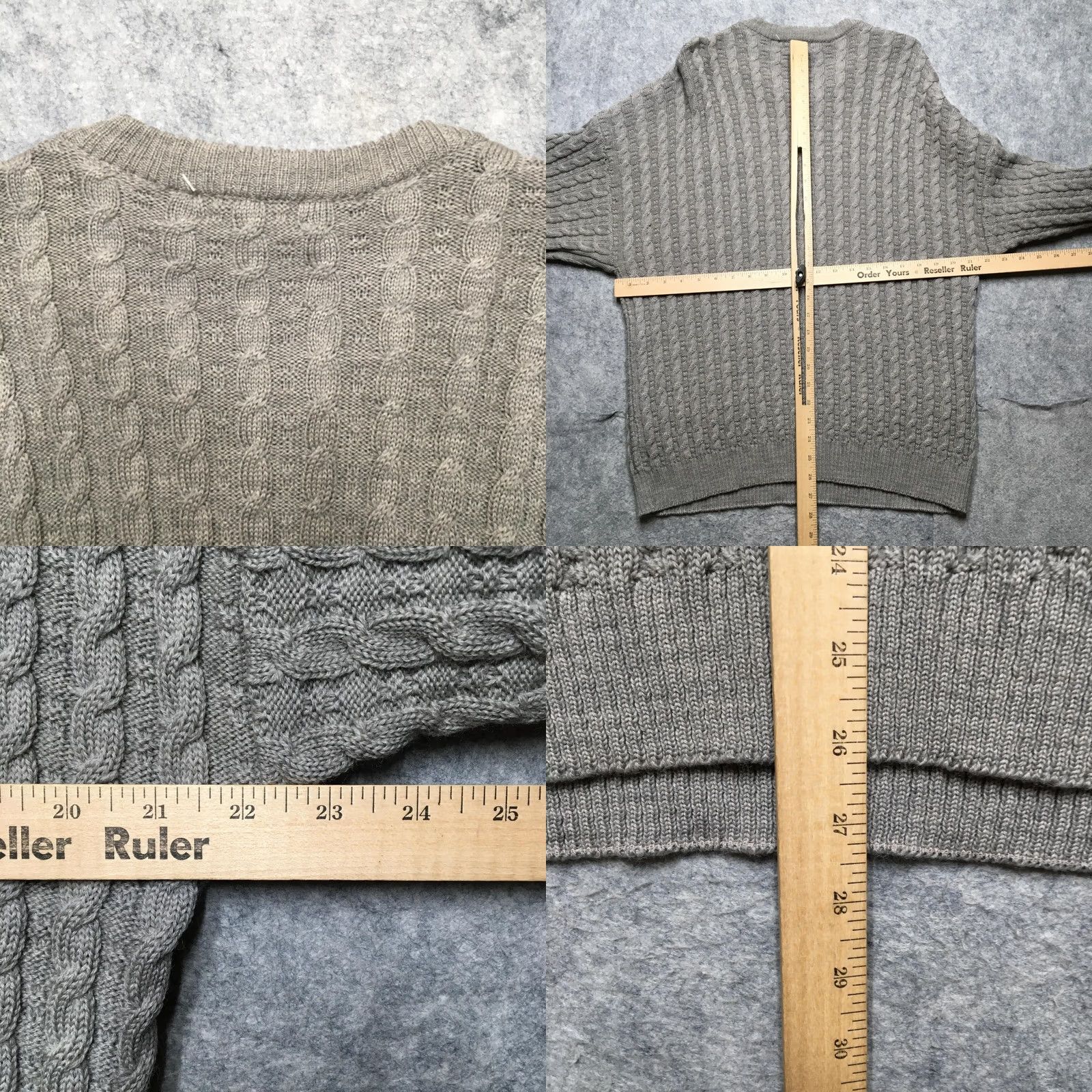 Vintage VINTAGE L.L.Bean Sweater Mens L Gray Cable Knit Worsted Wool Fisherman Ireland Size US L / EU 52-54 / 3 - 8 Thumbnail