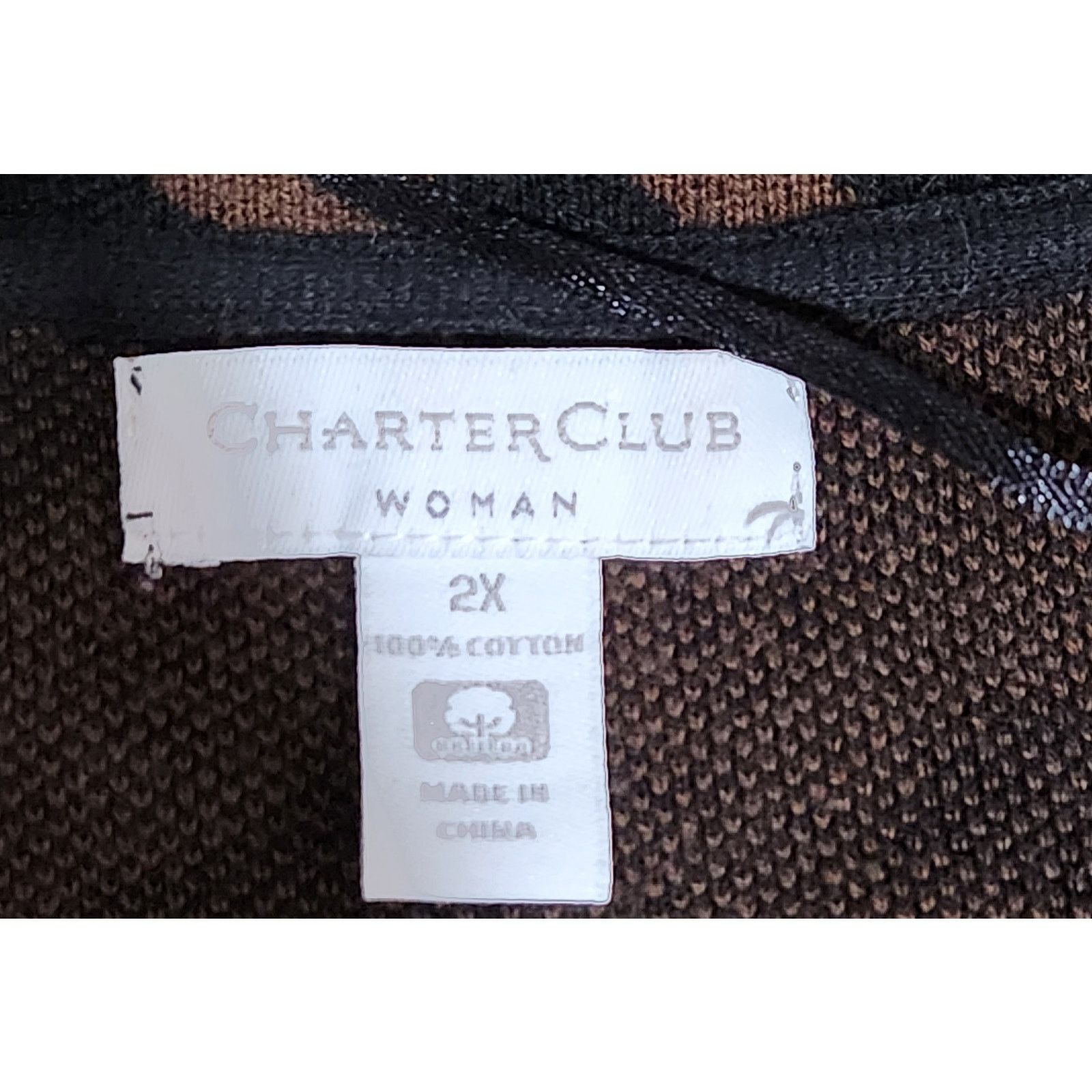 Other Charter Club Black Brown Gold Clasp Duster Cardigan 2X Plus Size XXL / US 16-18 / IT 52-54 - 4 Thumbnail