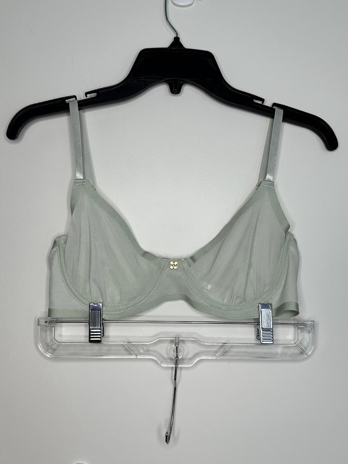 Nicole Miller Nicole Miller Seafoam Green Mesh Bra - Sz. 36C Size ONE SIZE - 1 Thumbnail