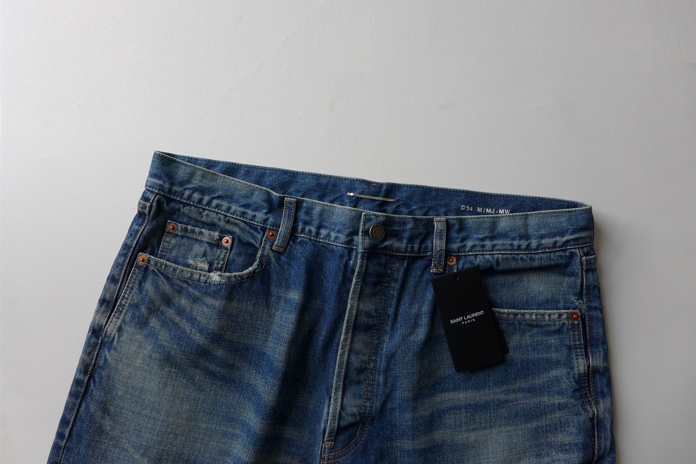 Saint Laurent Paris Saint Laurent D34 Mick Jeans -- Authentic Vintage Blue Denim Size US 32 / EU 48 - 7 Thumbnail