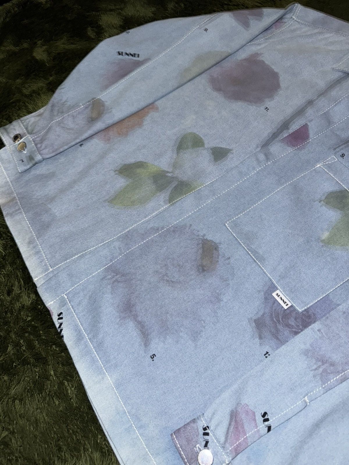 Sunnei [S] SUNNEI Floral Printed Relaxed Fit Denim Shirt Jacket Size US S / EU 44-46 / 1 - 3 Thumbnail
