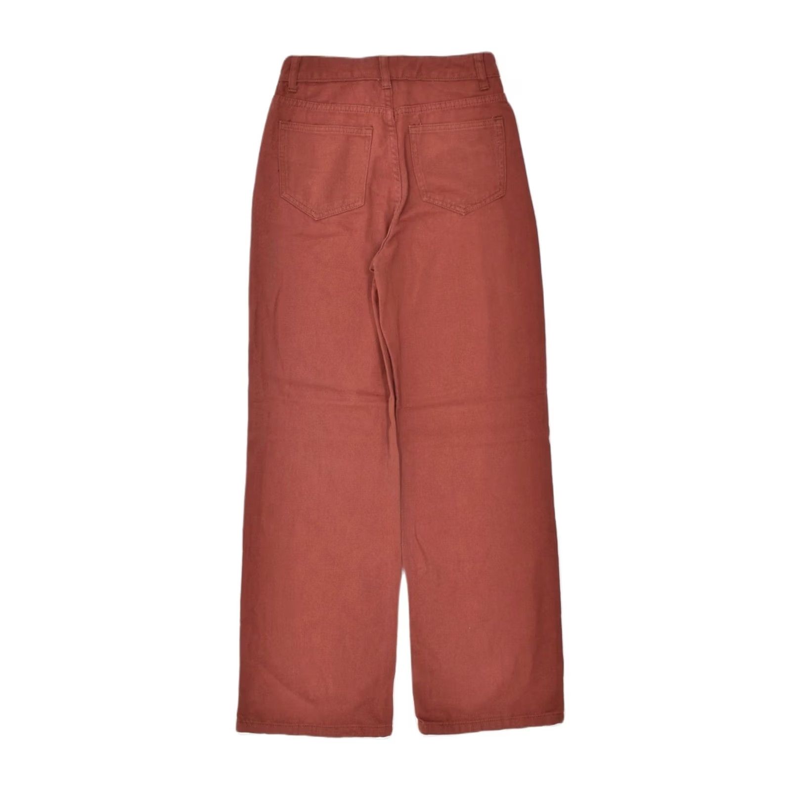 Shein SHEIN Mens Straight Jeans XS W26 L29 Burgundy Cotton Designer Workwear Casual Size US 26 / EU 42 - 2 Thumbnail