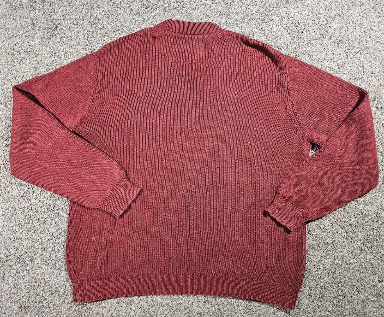 Designer Guide Series 5 Button Henley Sweater Mens 3XLT Red Hike Fish Size US XXL / EU 58 / 5 - 7 Thumbnail