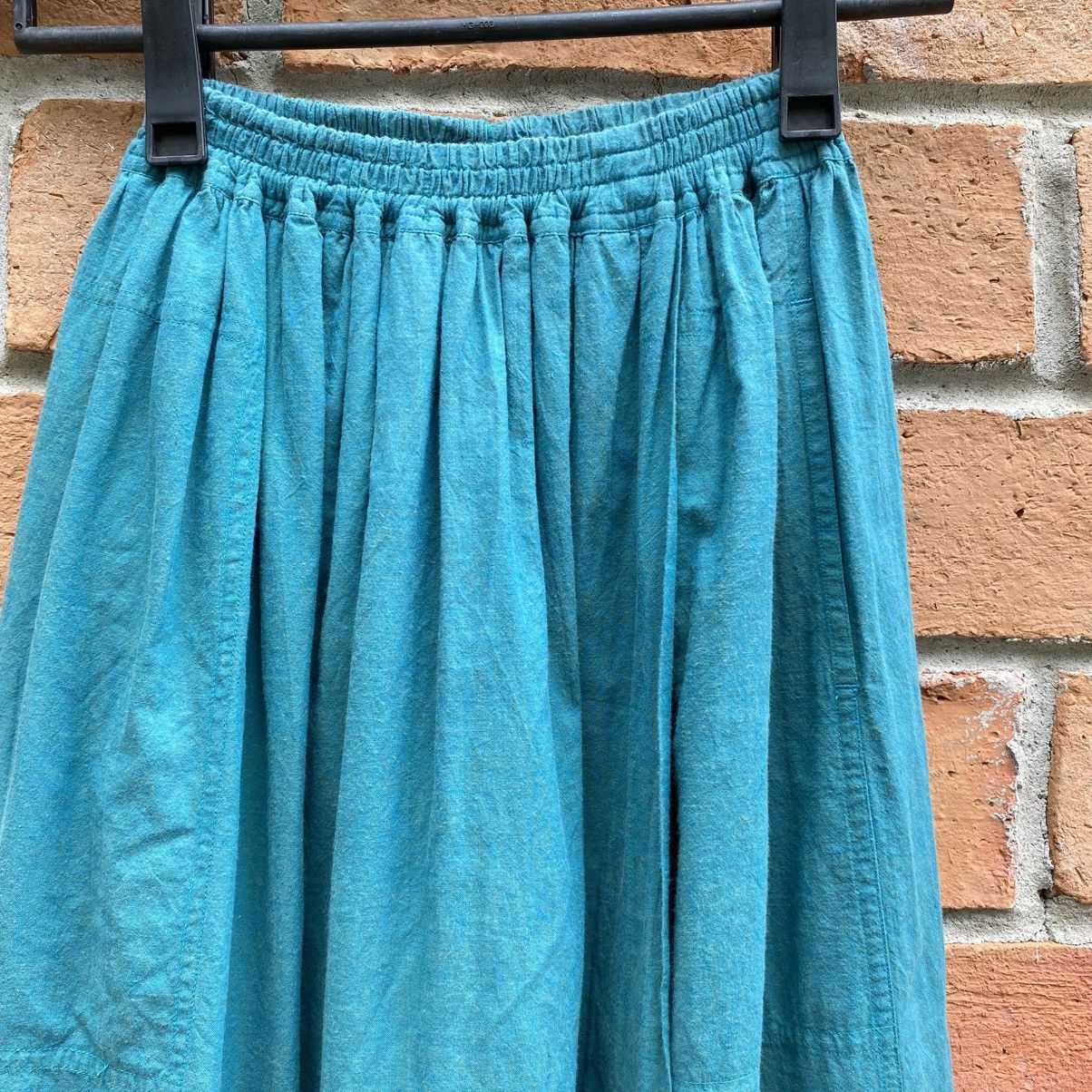 Issey Miyake Plantation Teal Cotton Midi Skirt Size 25" / US 0 / IT 36 - 5 Thumbnail