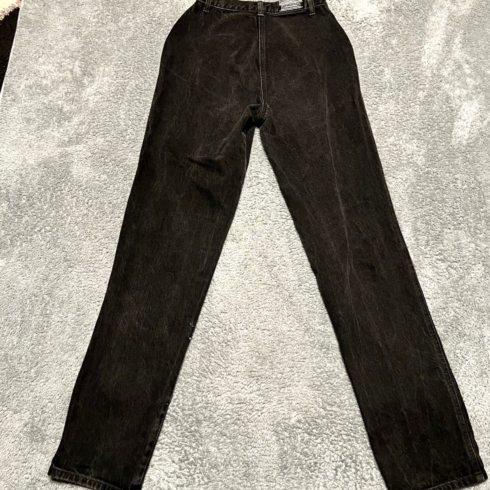 Vintage Rocky Mountain Jeans Womens 29 Black Rockies Bareback High Rise Western Mom Size 29" - 4 Thumbnail