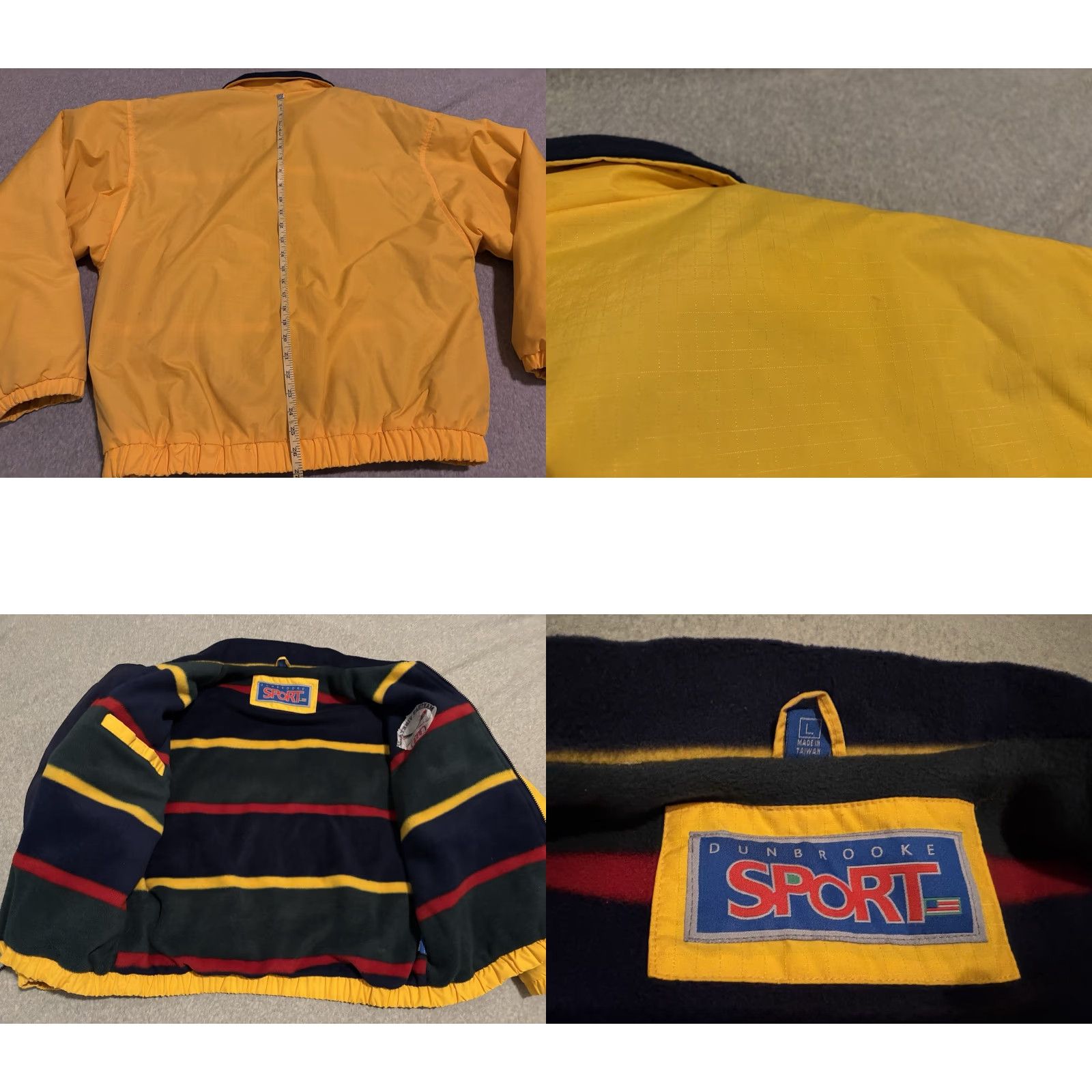 Dunbrooke VINTAGE Dunbrooke Jacket Mens Large Full Zip USA Yellow Nylon Size US L / EU 52-54 / 3 - 8 Thumbnail