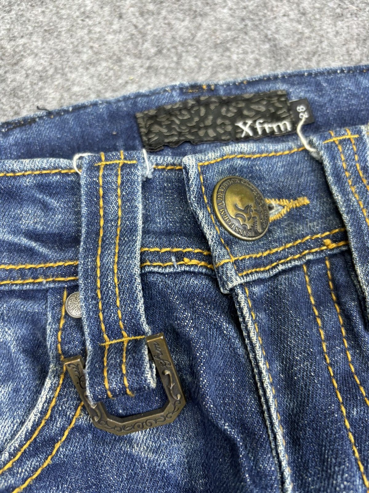 Japanese Brand Xfrm Japan Punk Skull Street Denim F744 Size US 28 / EU 44 - 10 Thumbnail