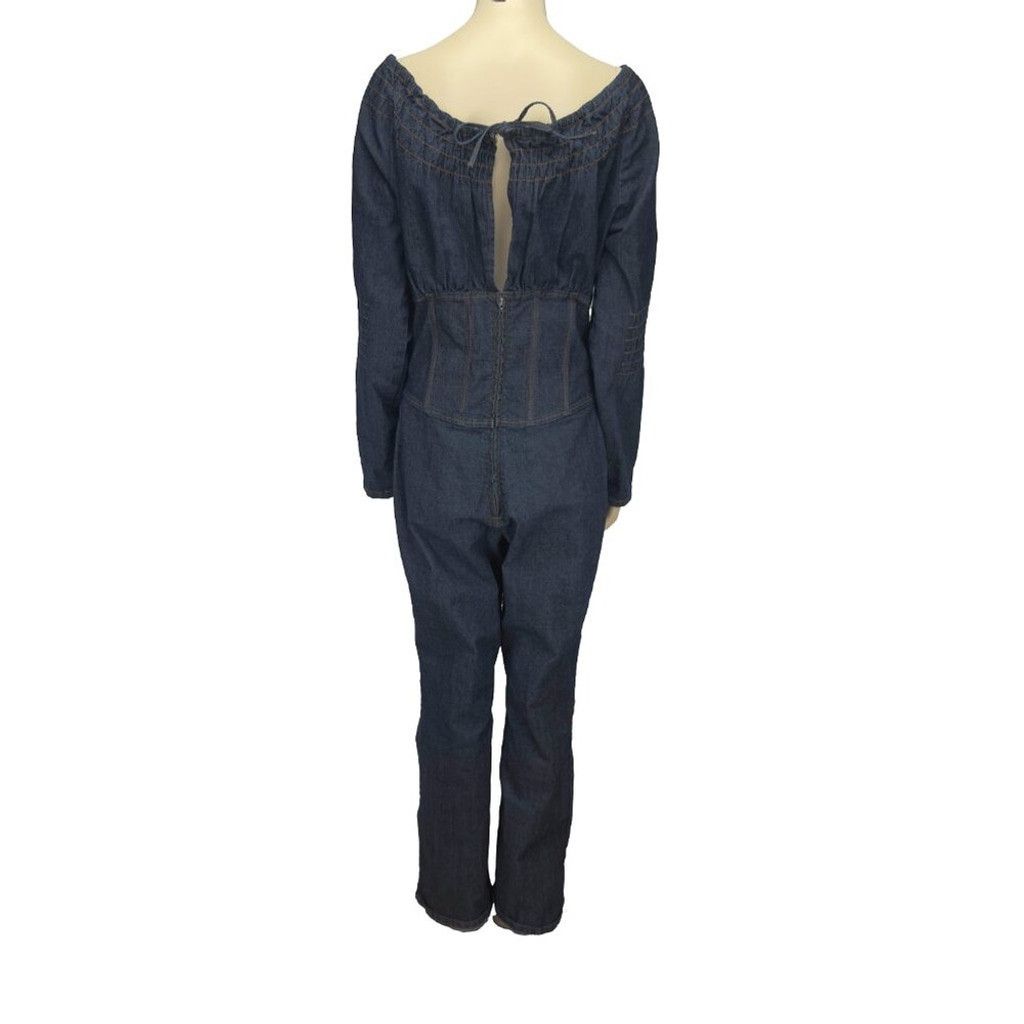 Fubu FUBU Denim Corset Waist Straight leg Stretch Jumpsuit sz XL Size 38" / US 16 / IT 52 - 3 Thumbnail